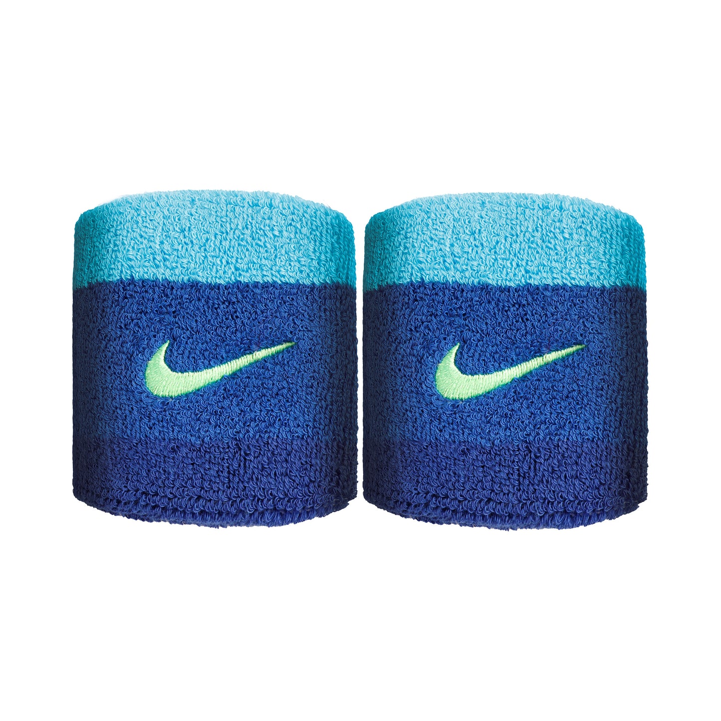 Nike Swoosh Cinta para sudor Pack de 2 corto - azul, verde Nike Swoosh Cinta para sudor Pack de 2 corto - azul, verde