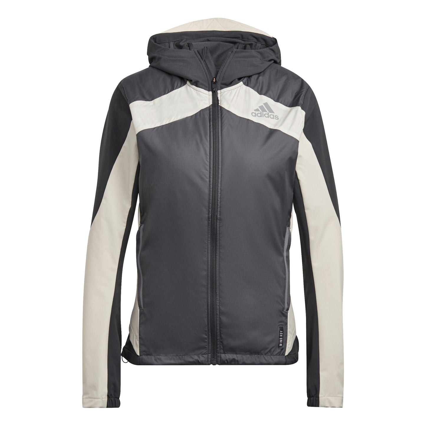 adidas Marathon Chaqueta para correr Mujeres - gris, crema adidas Marathon Chaqueta para correr Mujeres - gris, crema