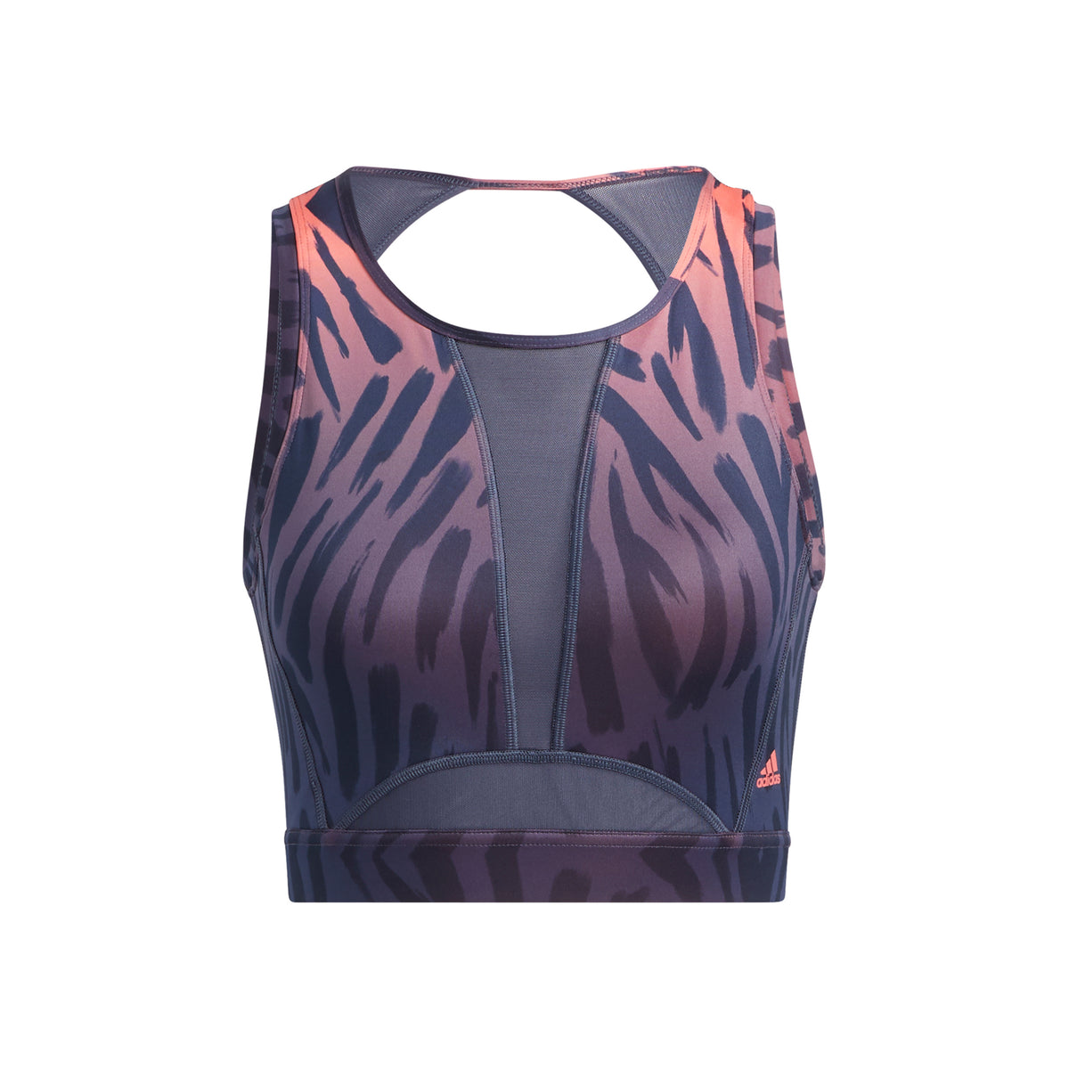 adidas TIGR All over Print Sujetador deportivo Mujeres - azul oscuro, coral adidas TIGR All over Print Sujetador deportivo Mujeres - azul oscuro, coral