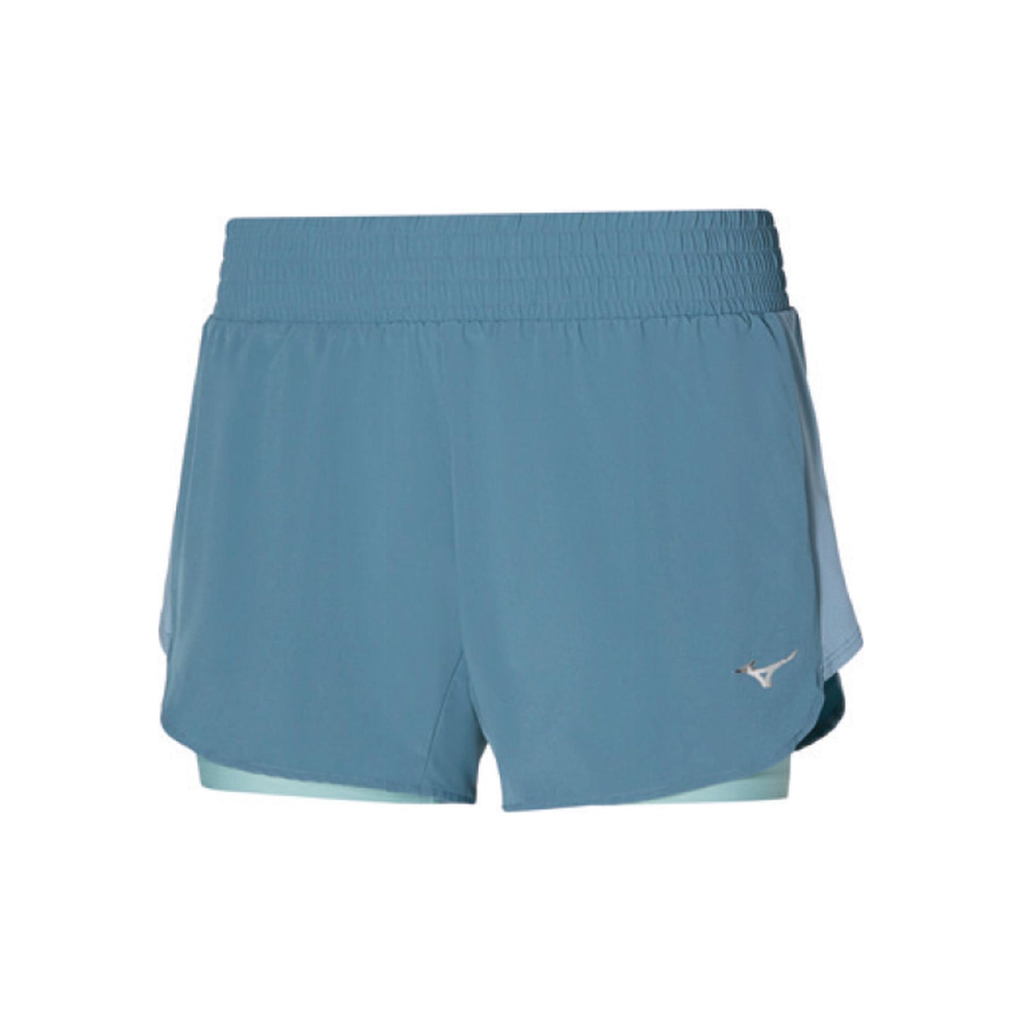 Mizuno 2in1 4.5 Pantalones cortos Mujeres - color petróleo, Mizuno 2in1 4.5 Pantalones cortos Mujeres - color petróleo,