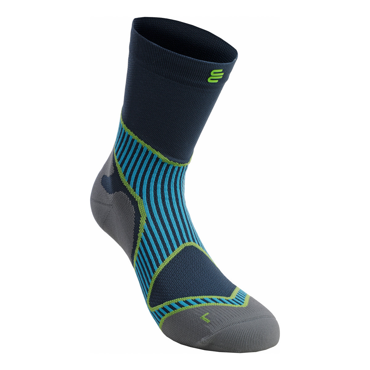 Bauerfeind Performance Mid Cut Calcetines Para Correr Hombres-Azul Bauerfeind Performance Mid Cut Calcetines Para Correr Hombres-Azul