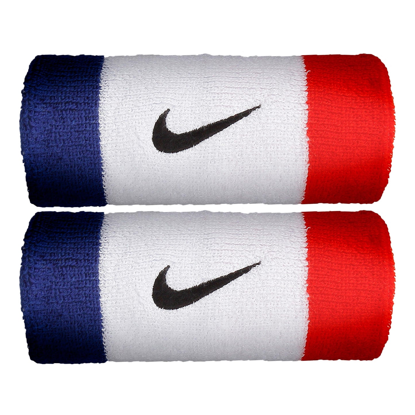 Nike Swoosh Doublewide Cinta para sudor Pack de 2 Unisex - blanco, azul