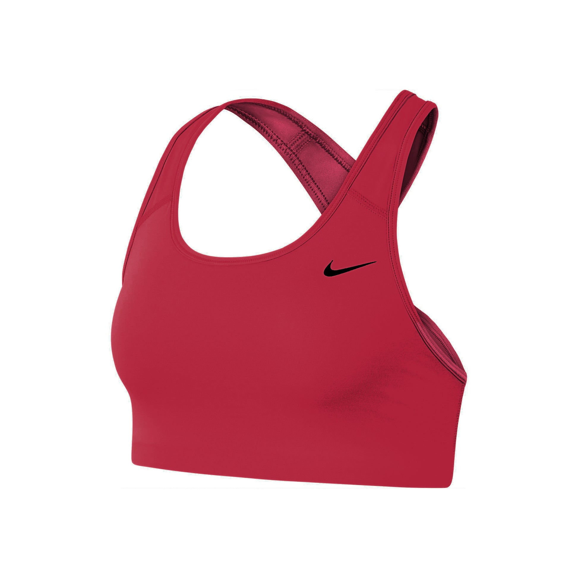 Nike Dri-Fit Swoosh Sujetador deportivo Mujeres - rojo, negro