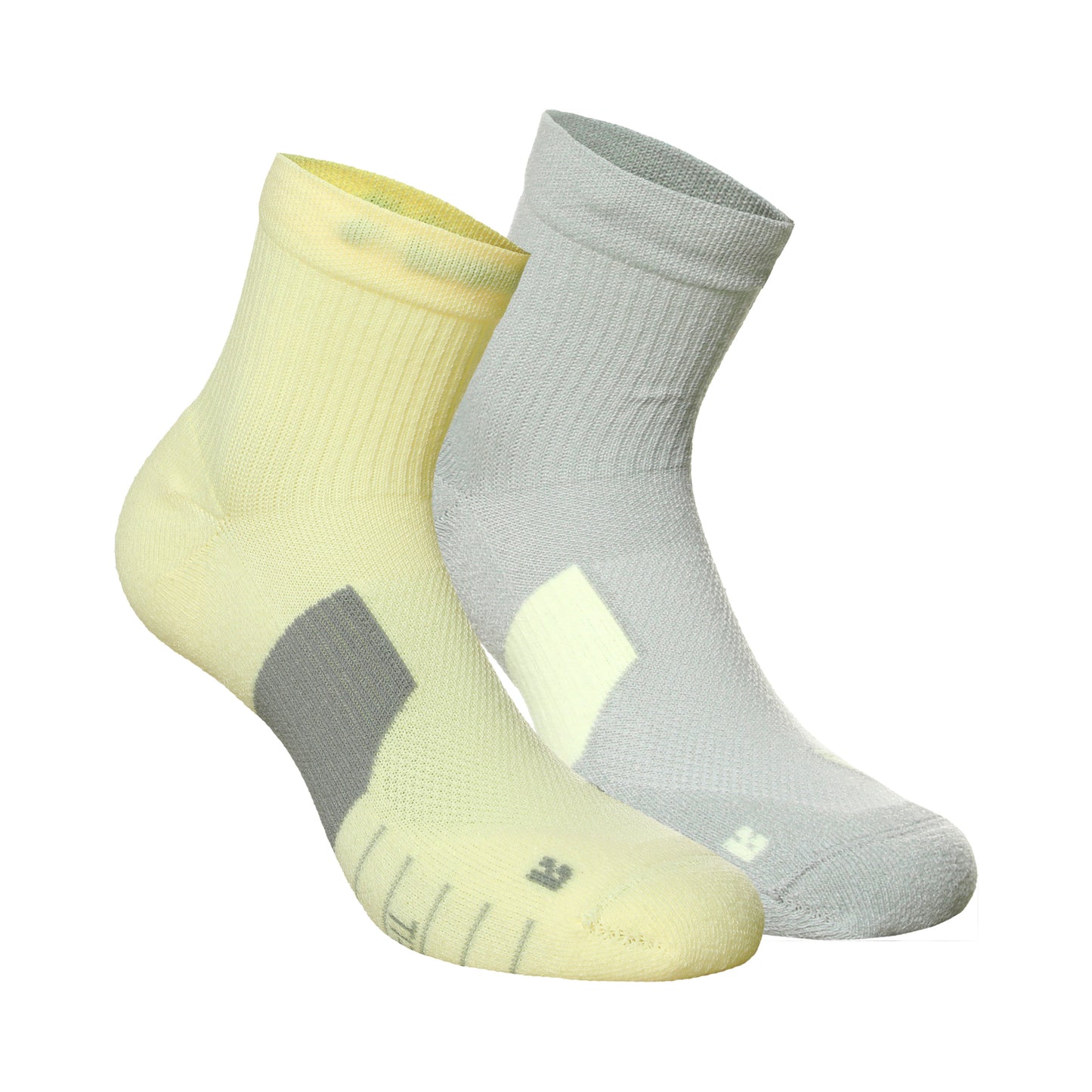 Nike Dri-Fit Multiplier No-Show Socks Calcetines para correr Pack de 2 Unisex - gris, amarillo