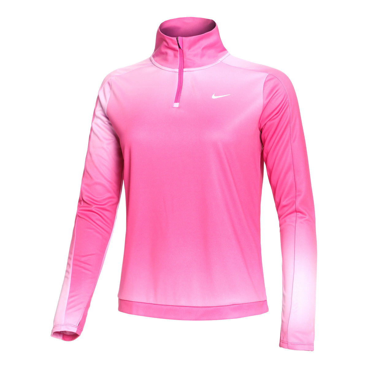 Nike Dri-Fit Swoosh Print Half-Zip Top de running Mujeres - rosa, gris