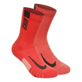 Dri-Fit Multiplier Crew Calcetines de deporte Pack de 2 Unisex - multicolor, coral