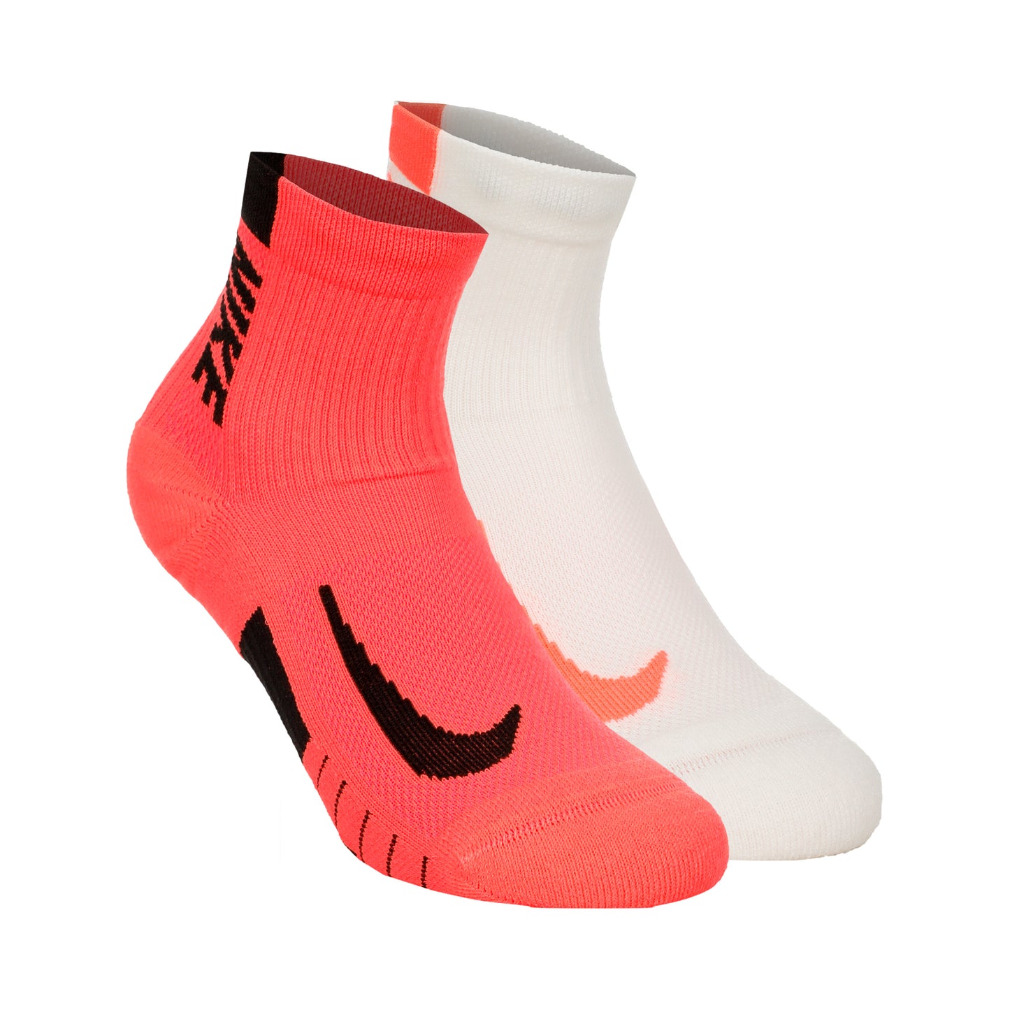 Nike Dri-Fit Multiplier No-Show Socks Calcetines para correr Pack de 2 Unisex - coral, crema