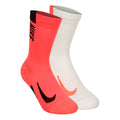 Dri-Fit Multiplier Crew Calcetines de deporte Pack de 2 Unisex - crema, coral