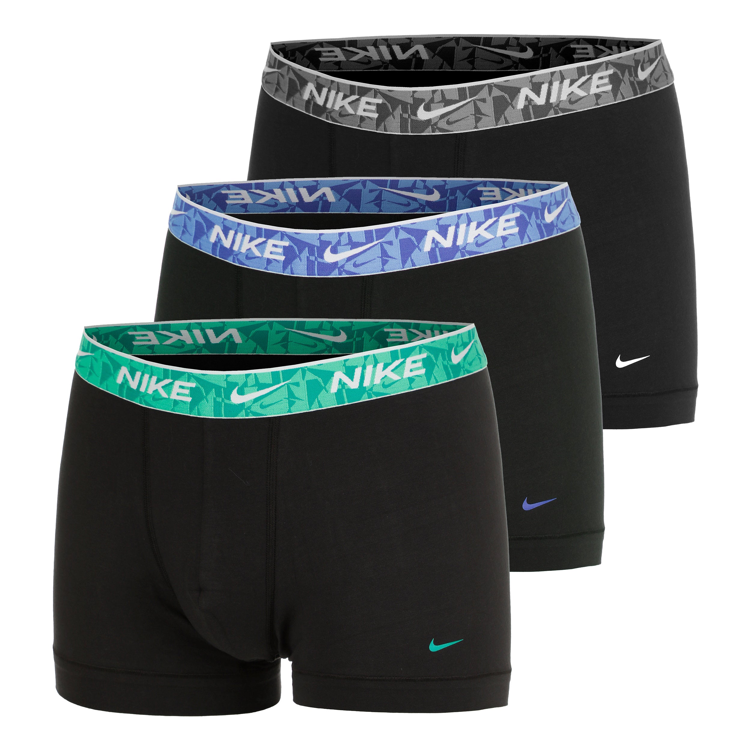 Nike Everyday Stretch Trunk Calzoncillos tipo bóxer Pack de 3 Hombres - negro, verde