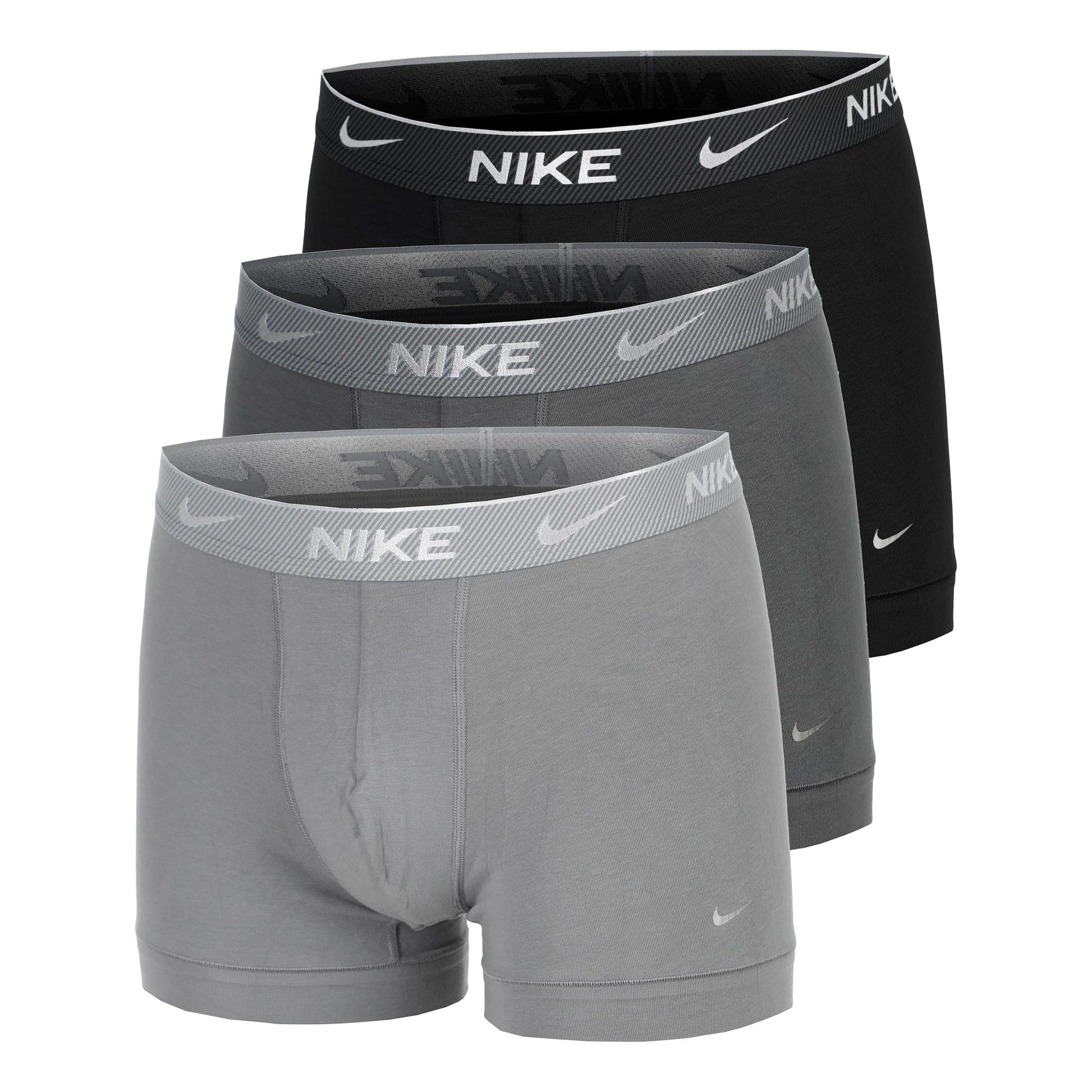 Nike Everyday Cotton Stretch Calzoncillos Tipo Bóxer Hombres-Negro,Gris