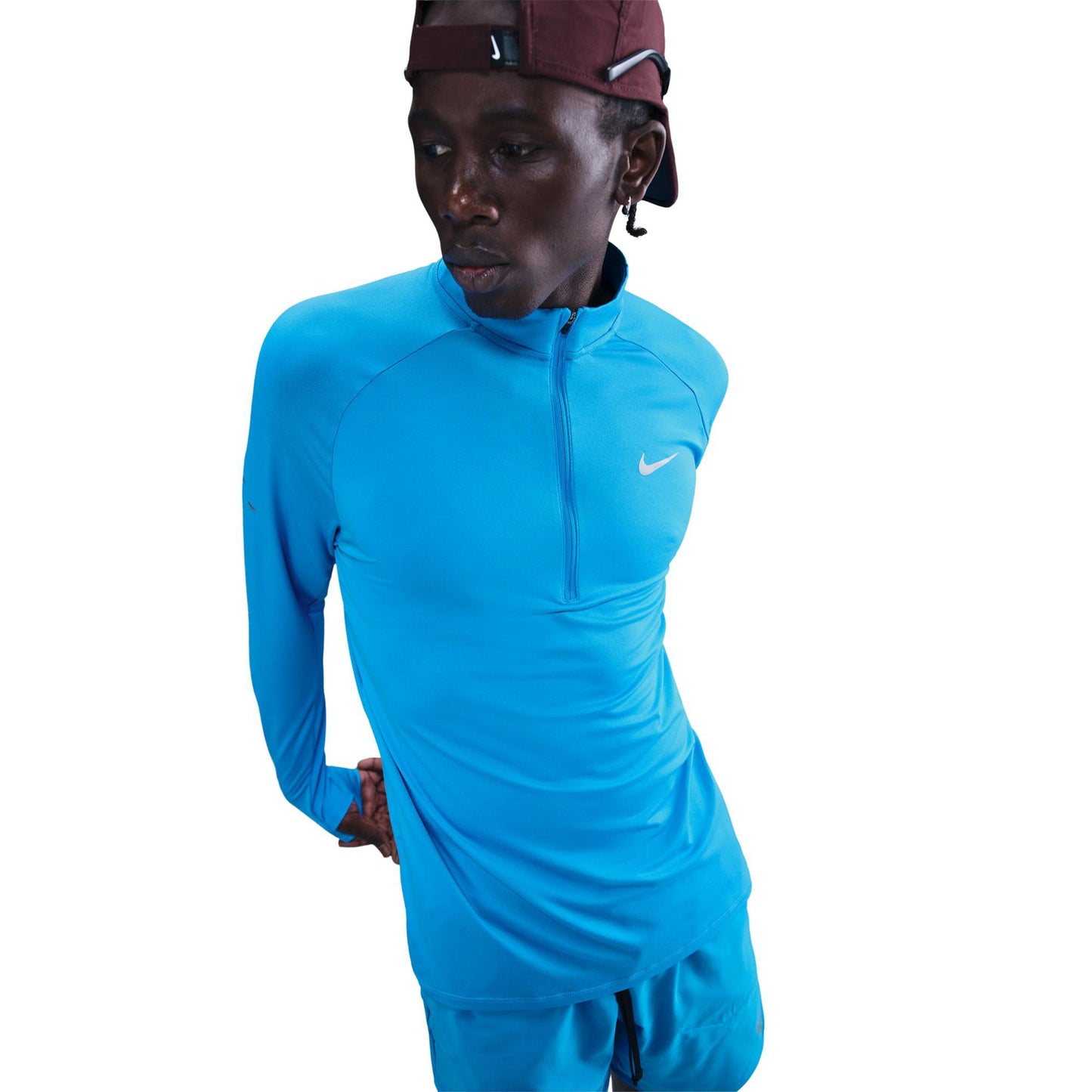 Nike Stride Camiseta de running Hombres - azul, plateado