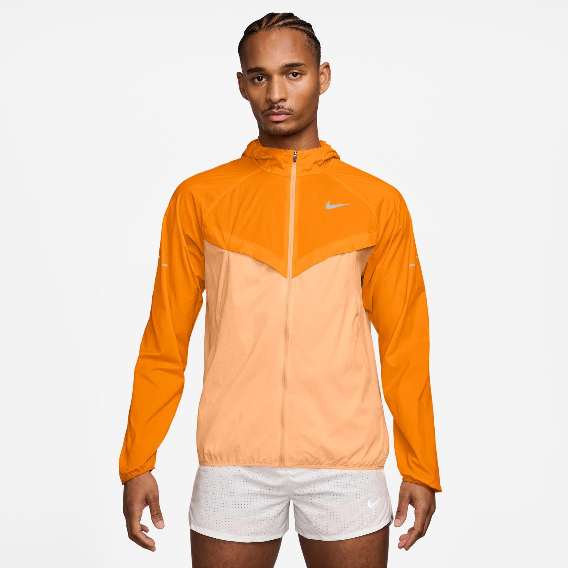 Nike Stride Chaqueta para correr Hombres - crema, plateado