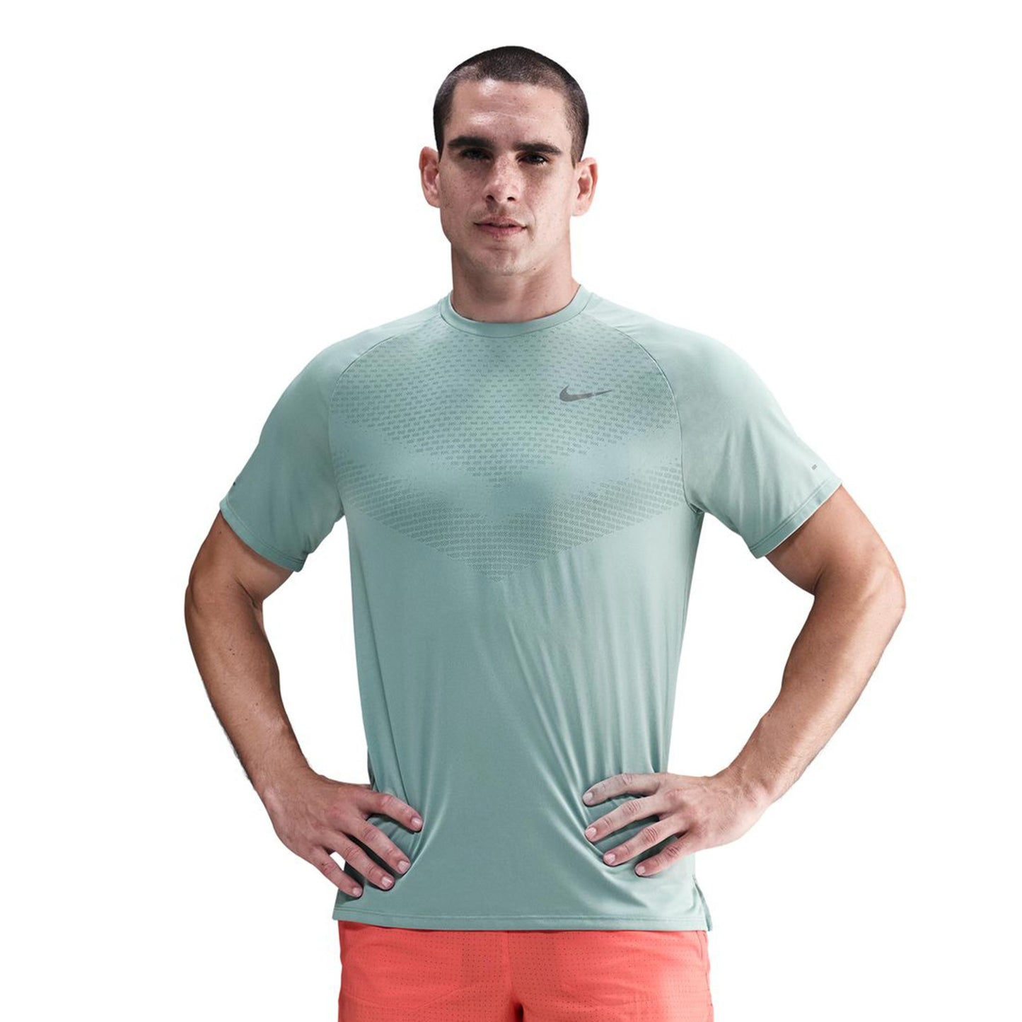 Nike Stride Camiseta de running Hombres - turquesa, plateado