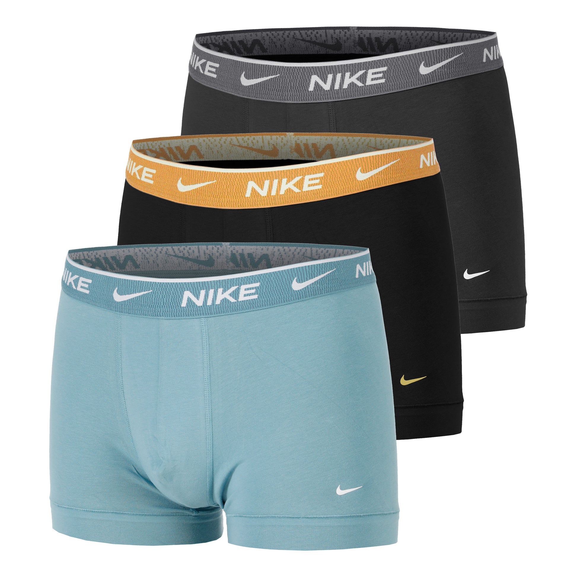 Nike Everyday Cotton Stretch Calzoncillos Tipo Bóxer Pack De 3 Hombres-Azul Claro,Gris Oscuro
