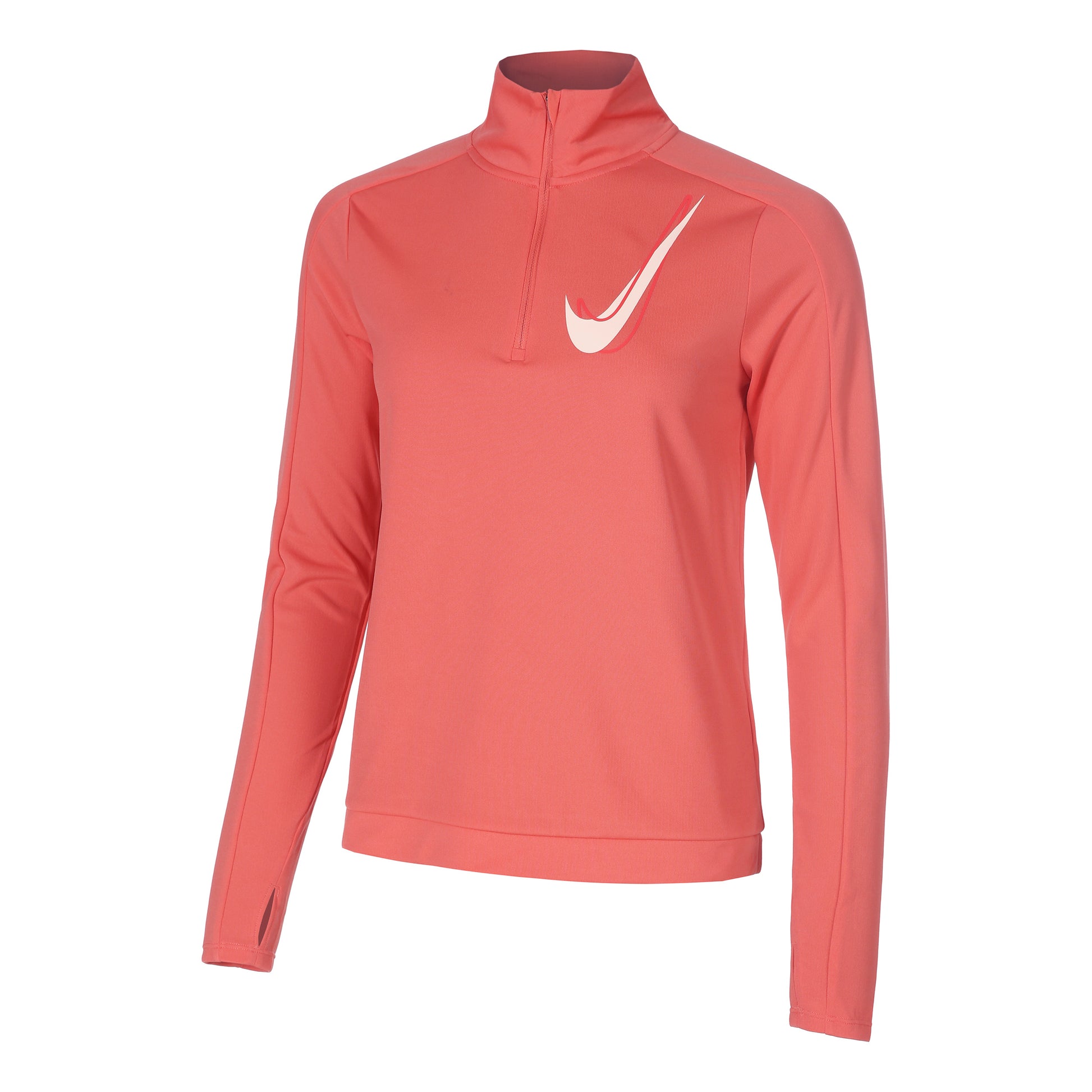 Nike Swoosh Half-Zip Camiseta De Running Mujeres-Berry
