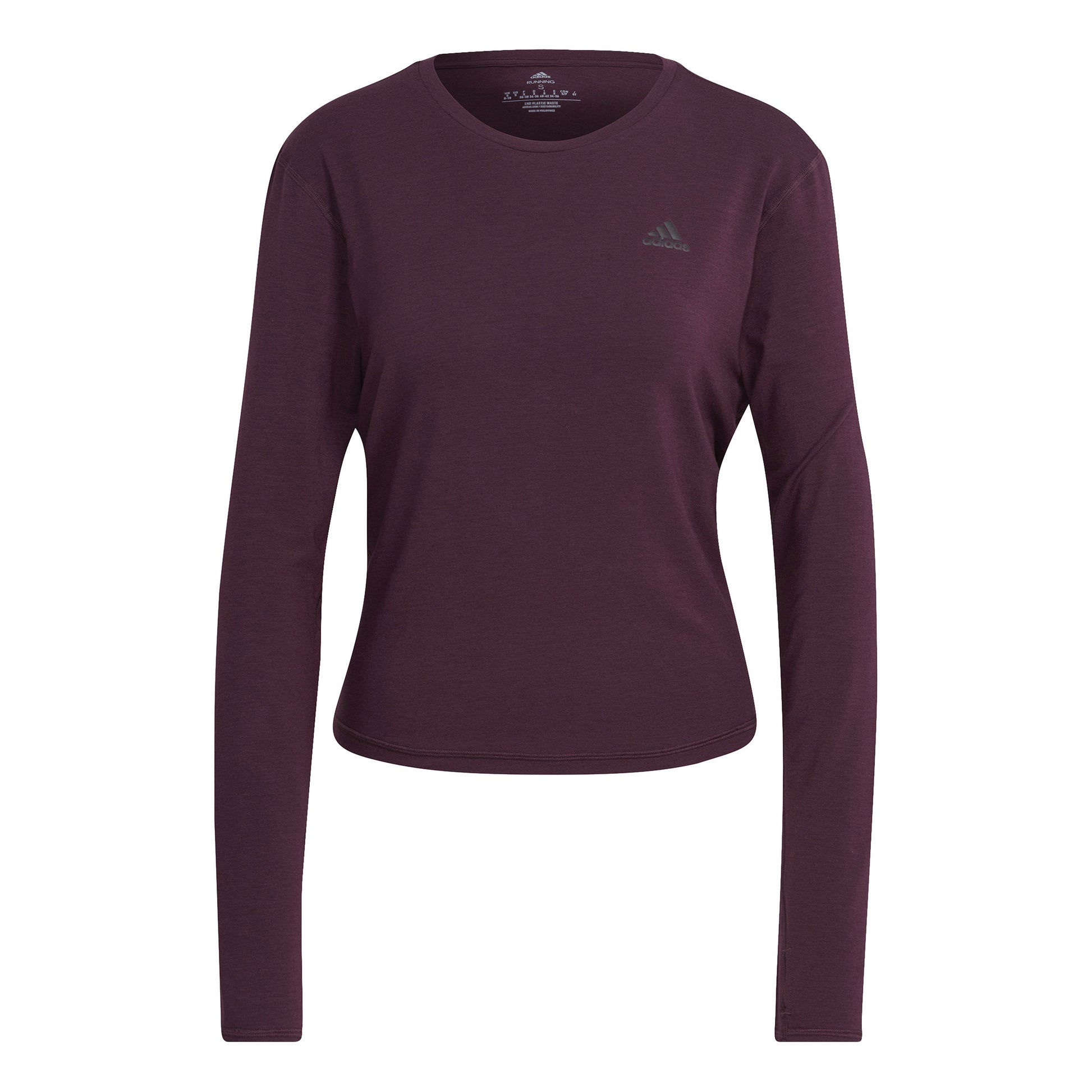 adidas RI 3 Stripes Made With Nature Camiseta De Manga Larga Mujeres-Berry