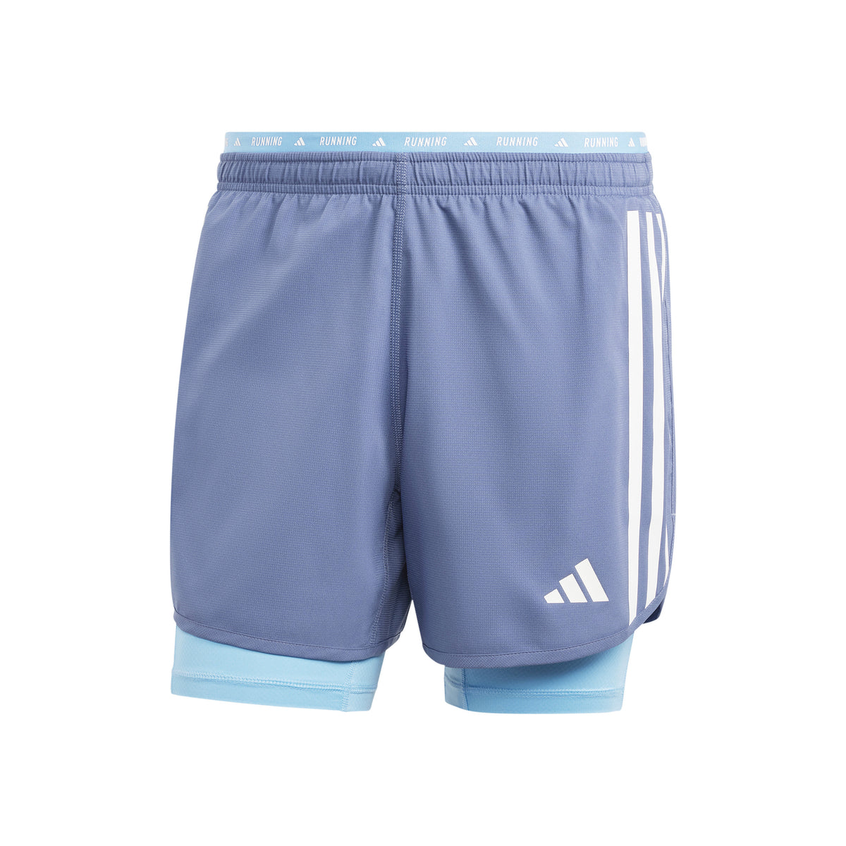 adidas Own The Run 3S 2in1 Pantalones cortos Hombres - azul-gris,