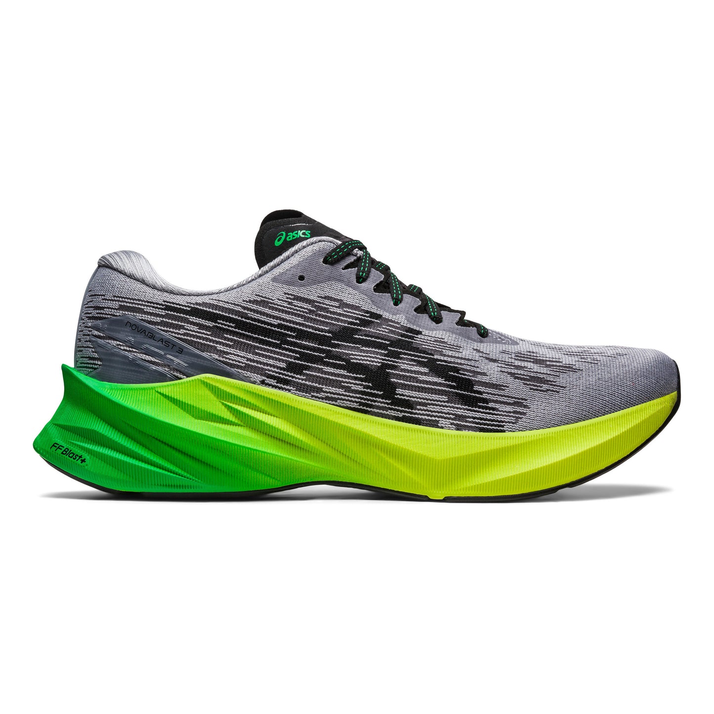 ASICS Novablast 3 Zapatilla neutral Hombres - gris, verde neón