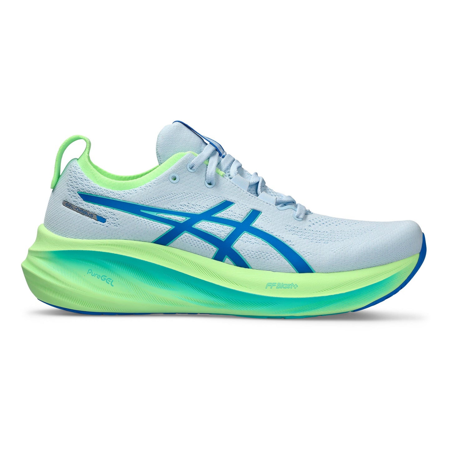 ASICS Gel-Nimbus 26 Lite-Show Zapatilla neutral Hombres - azul claro, verde neón