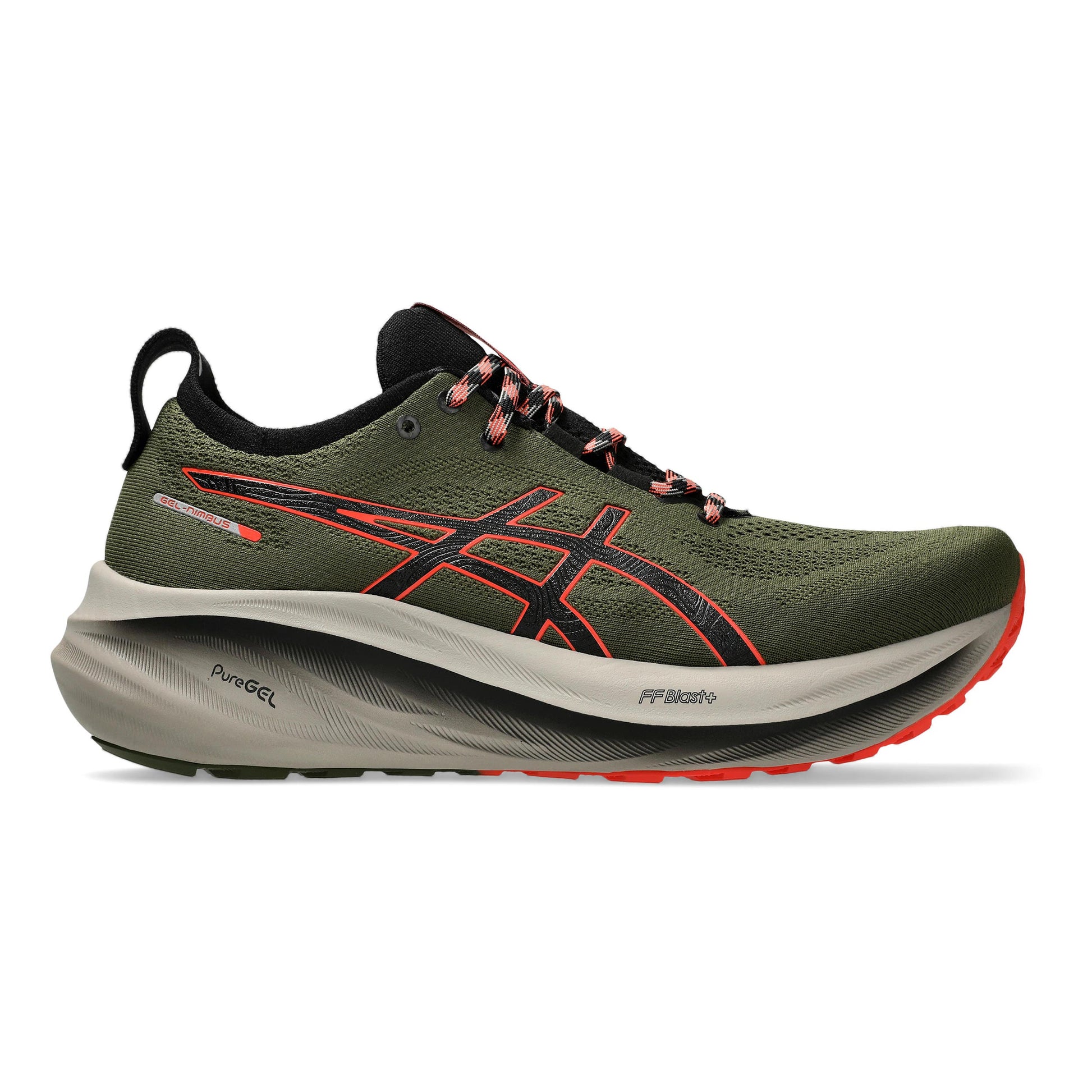 ASICS Gel-Nimbus 26 TR Zapatilla neutral Hombres - oliva, rojo