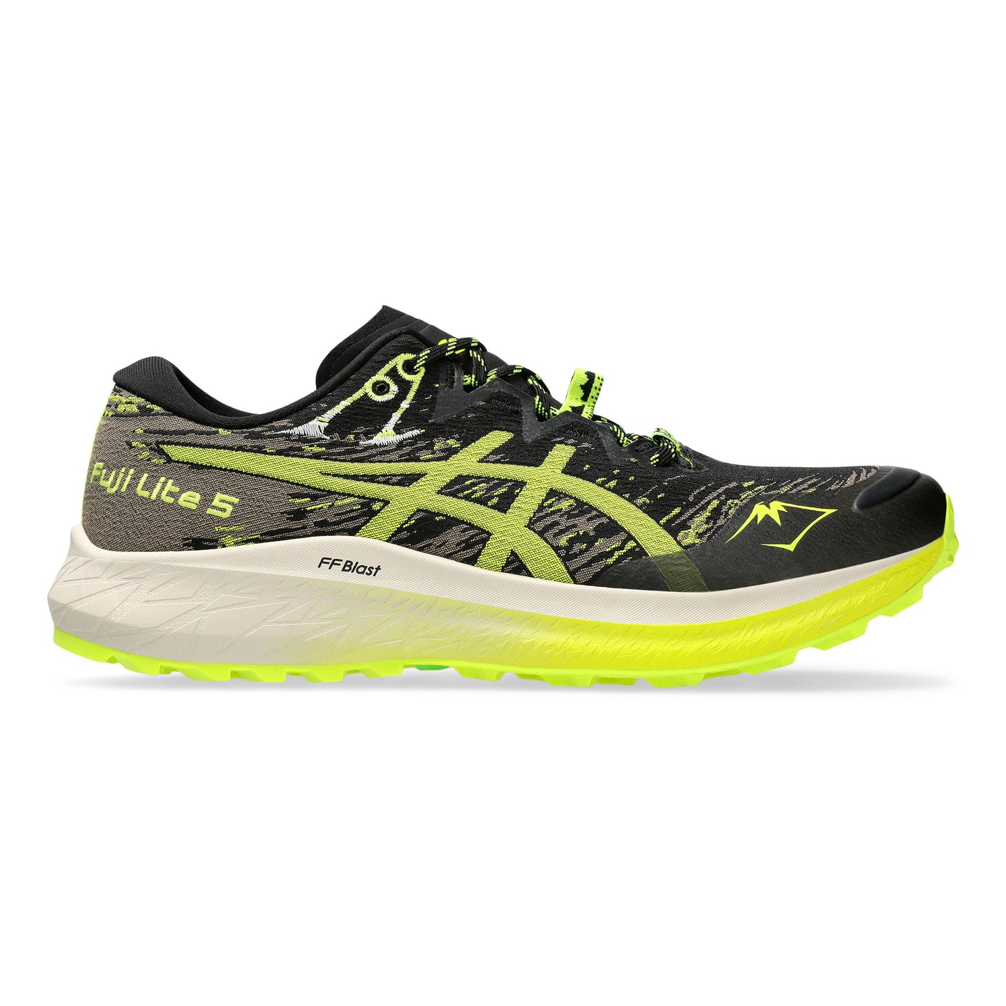 ASICS Fuji Lite 5 Zapatilla Trail Hombres-Negro,Amarillo