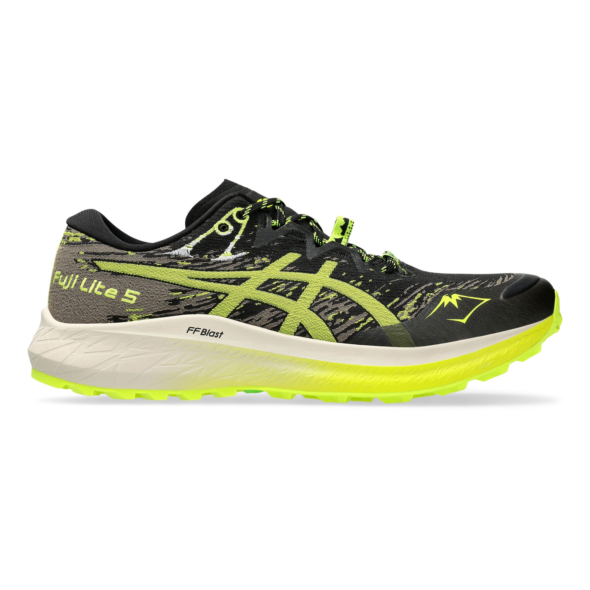 ASICS Fuji Lite 5 Zapatilla Trail Hombres-Negro,Amarillo