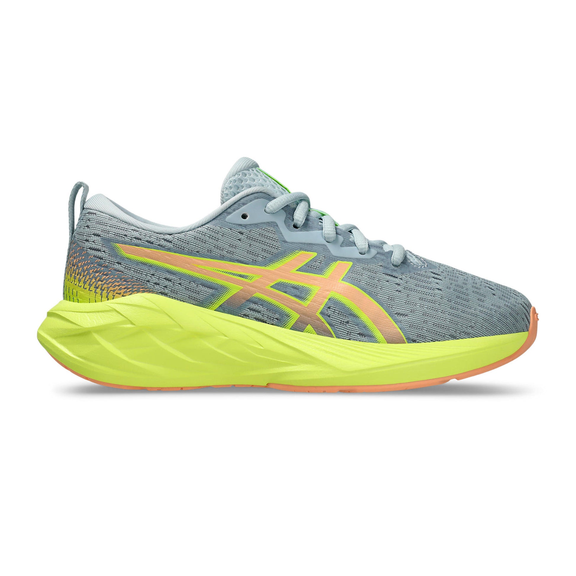 ASICS Novablast 4 GS Zapatilla Neutral Niños-Gris,Naranja