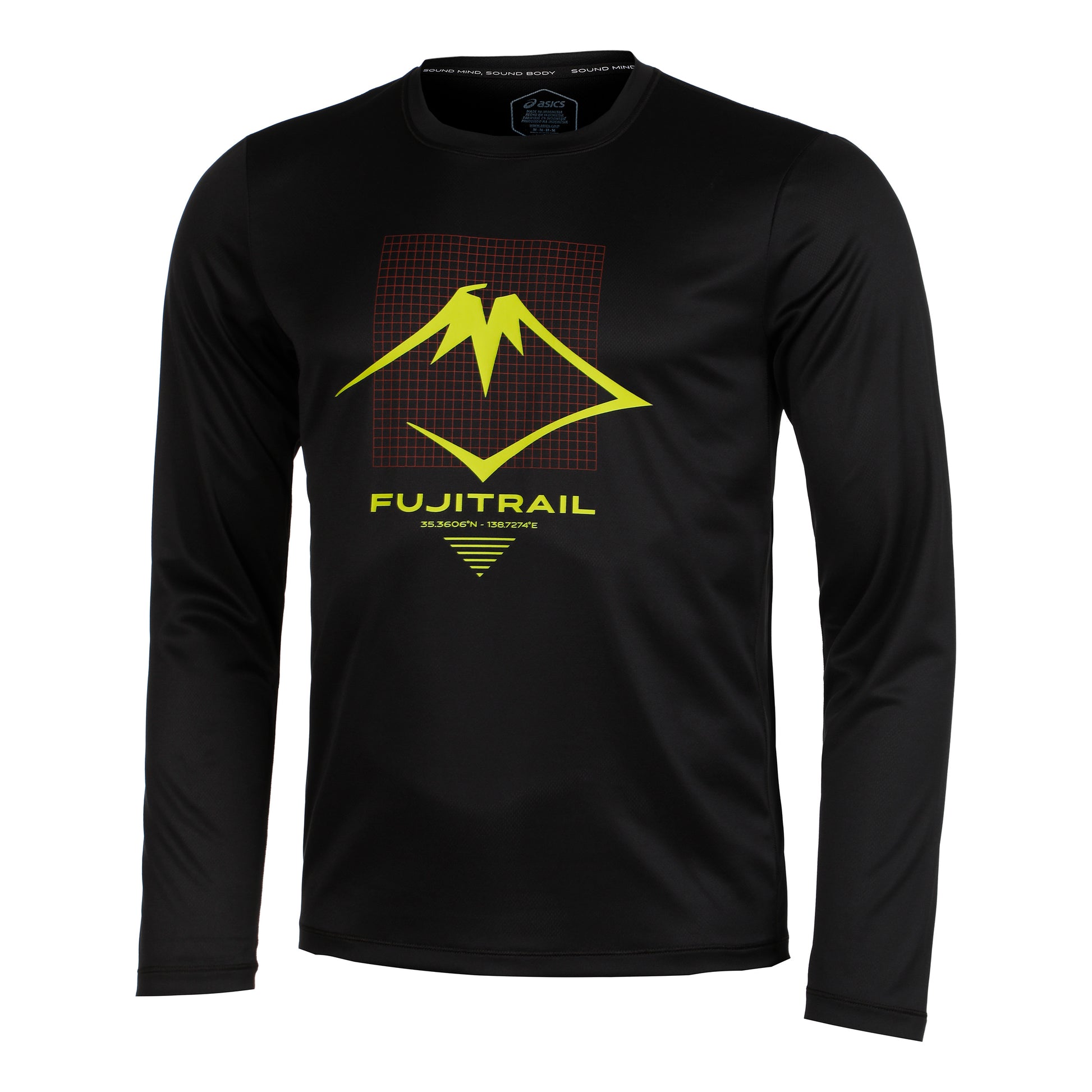 ASICS Fujitrail Logo Top de running Hombres - negro, rojo oscuro