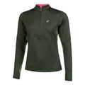 Winter Run Half-Zip Midlayer Top de running Mujeres - verde oscuro,