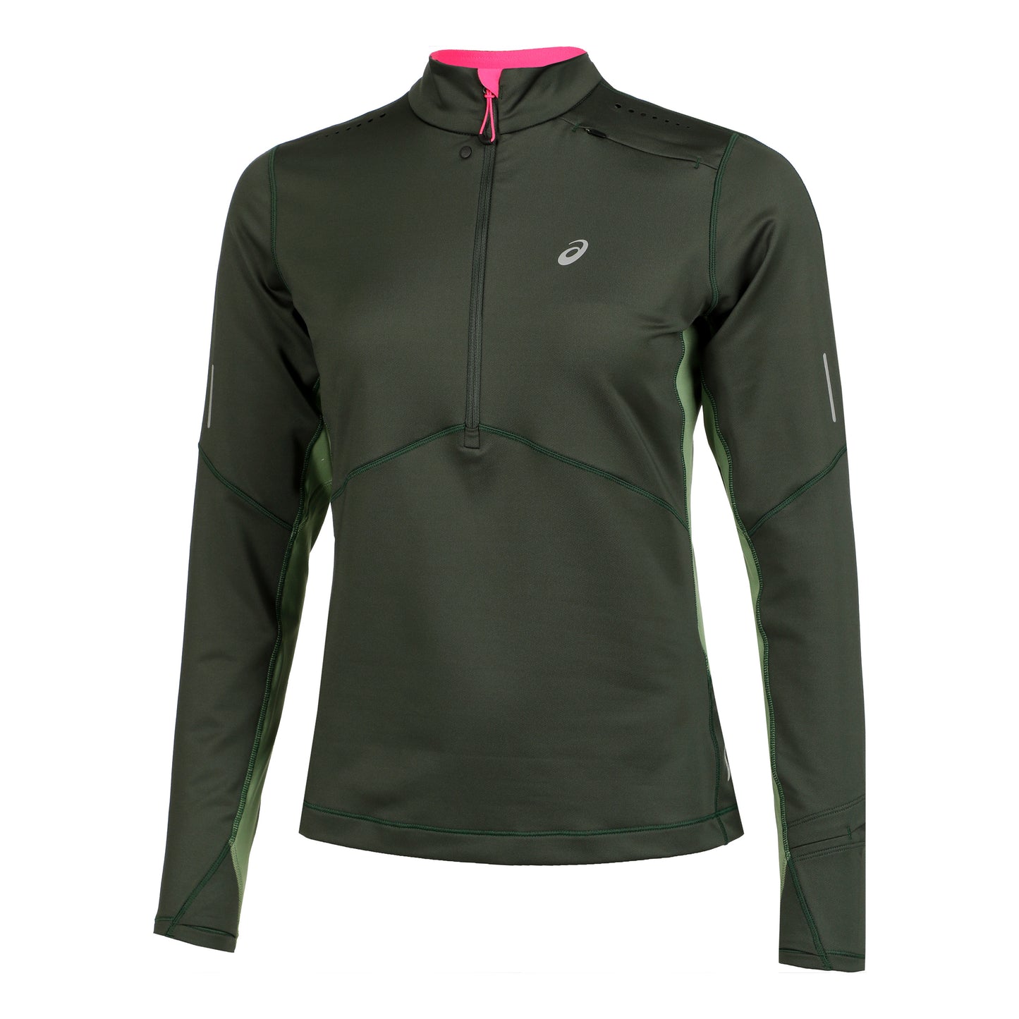 ASICS Winter Run Half-Zip Midlayer Top de running Mujeres - verde oscuro,