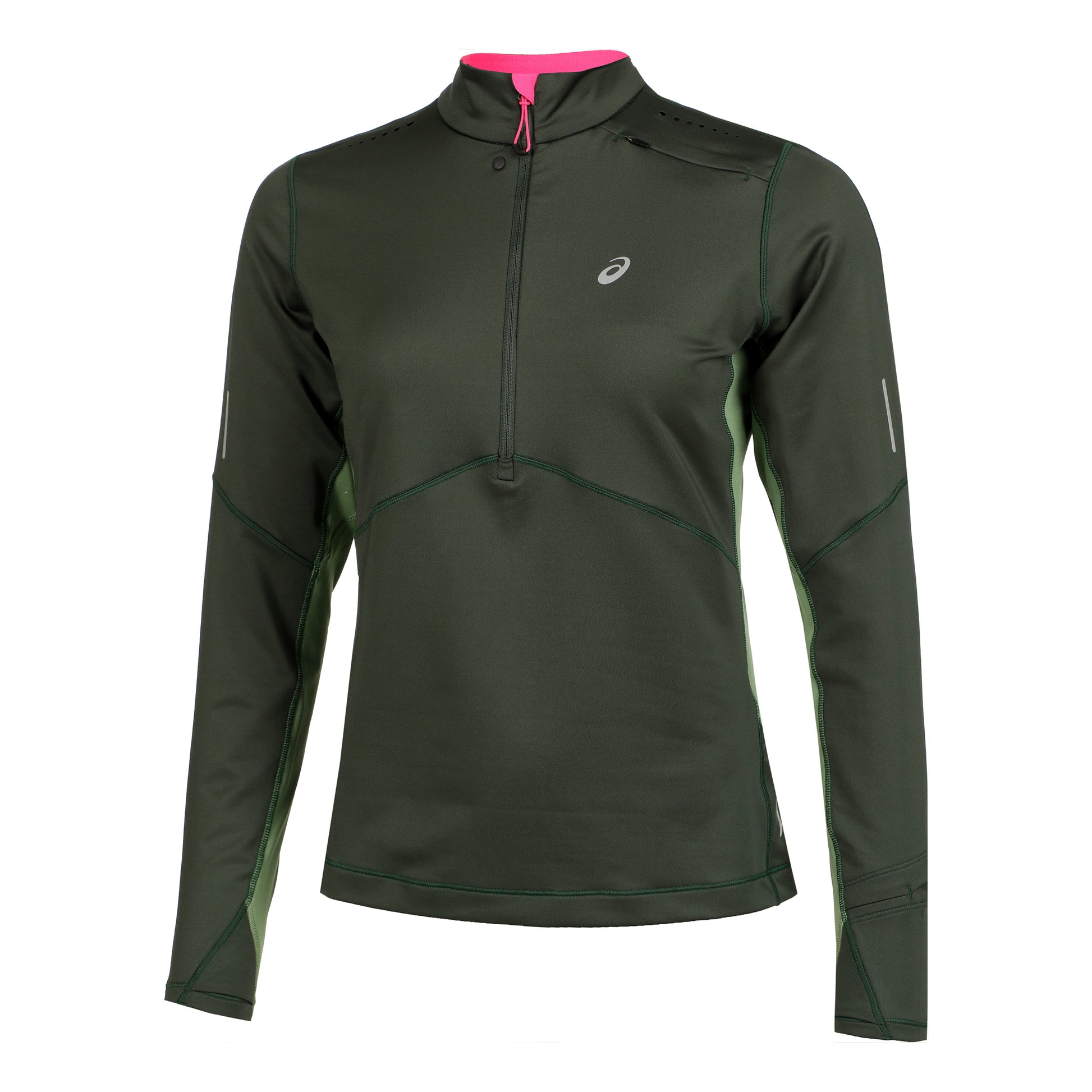 ASICS Winter Run Half-Zip Midlayer Top de running Mujeres - verde oscuro,
