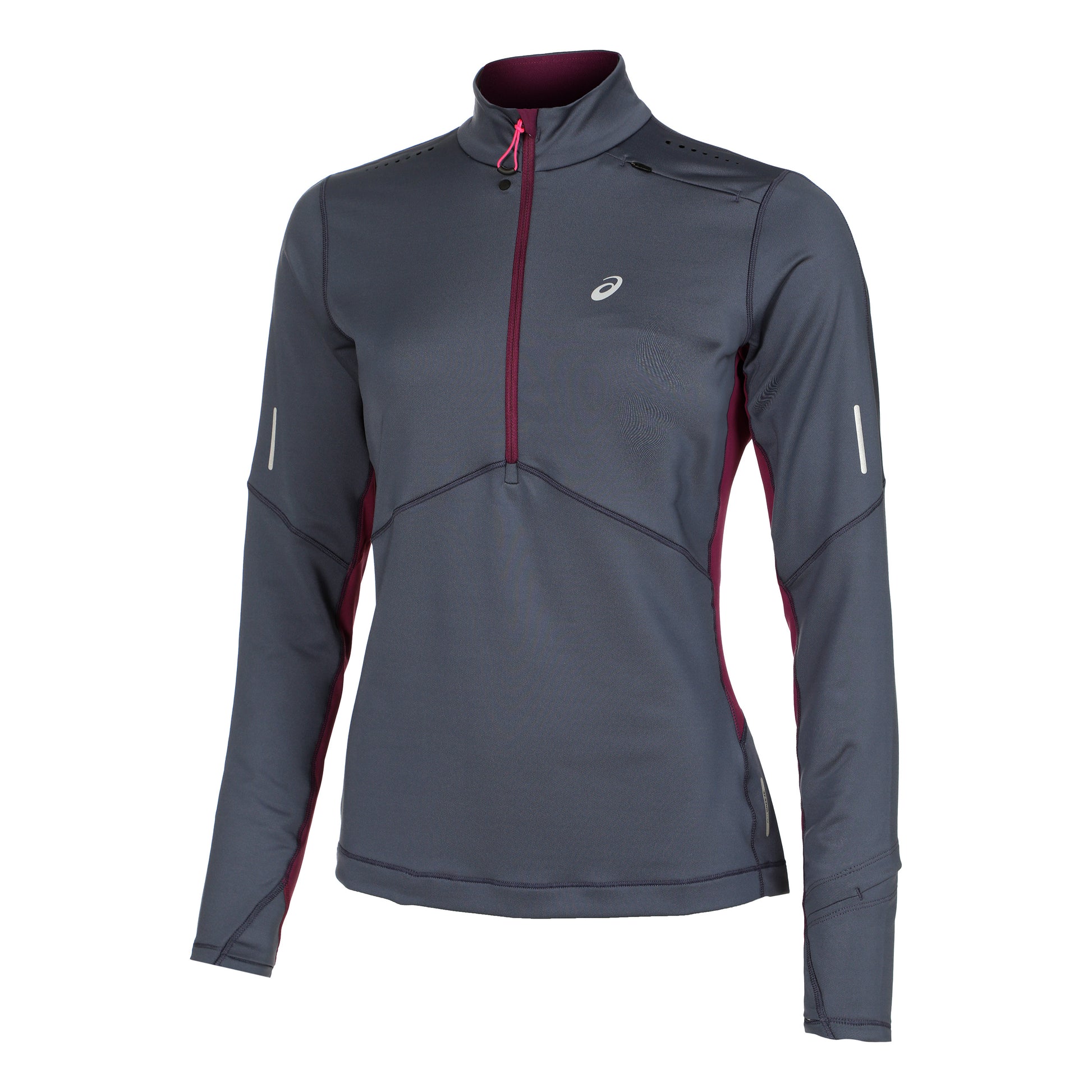 ASICS Winter Run Half-Zip Midlayer Top de running Mujeres - color petróleo, lila