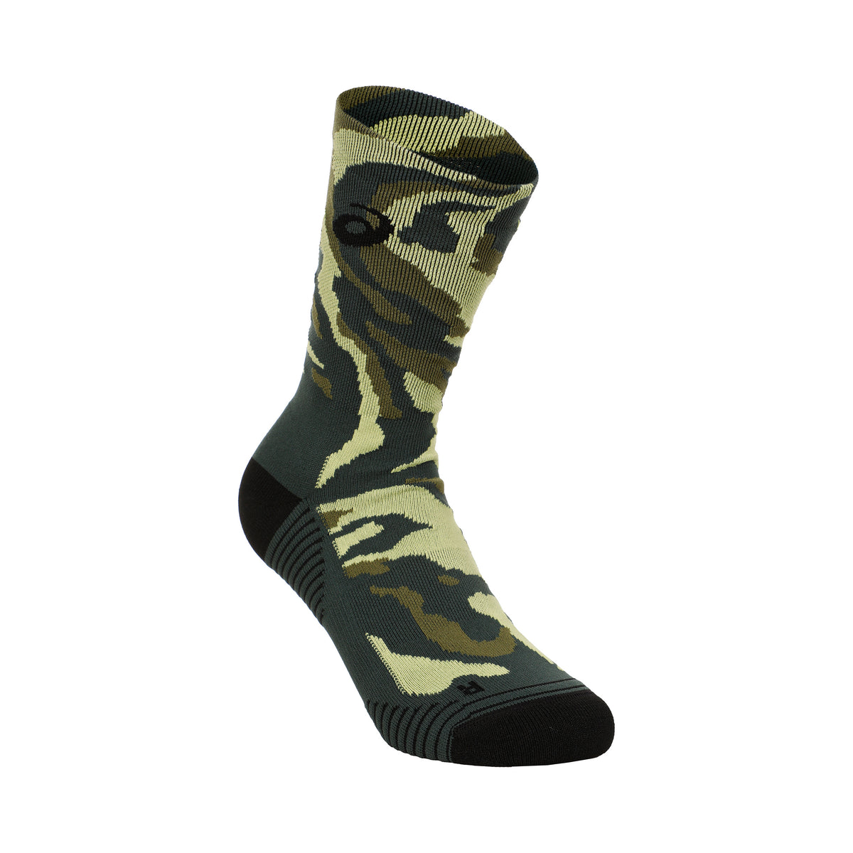 ASICS Color Camo Run Crew Calcetines para correr Unisex - verde oscuro, gris