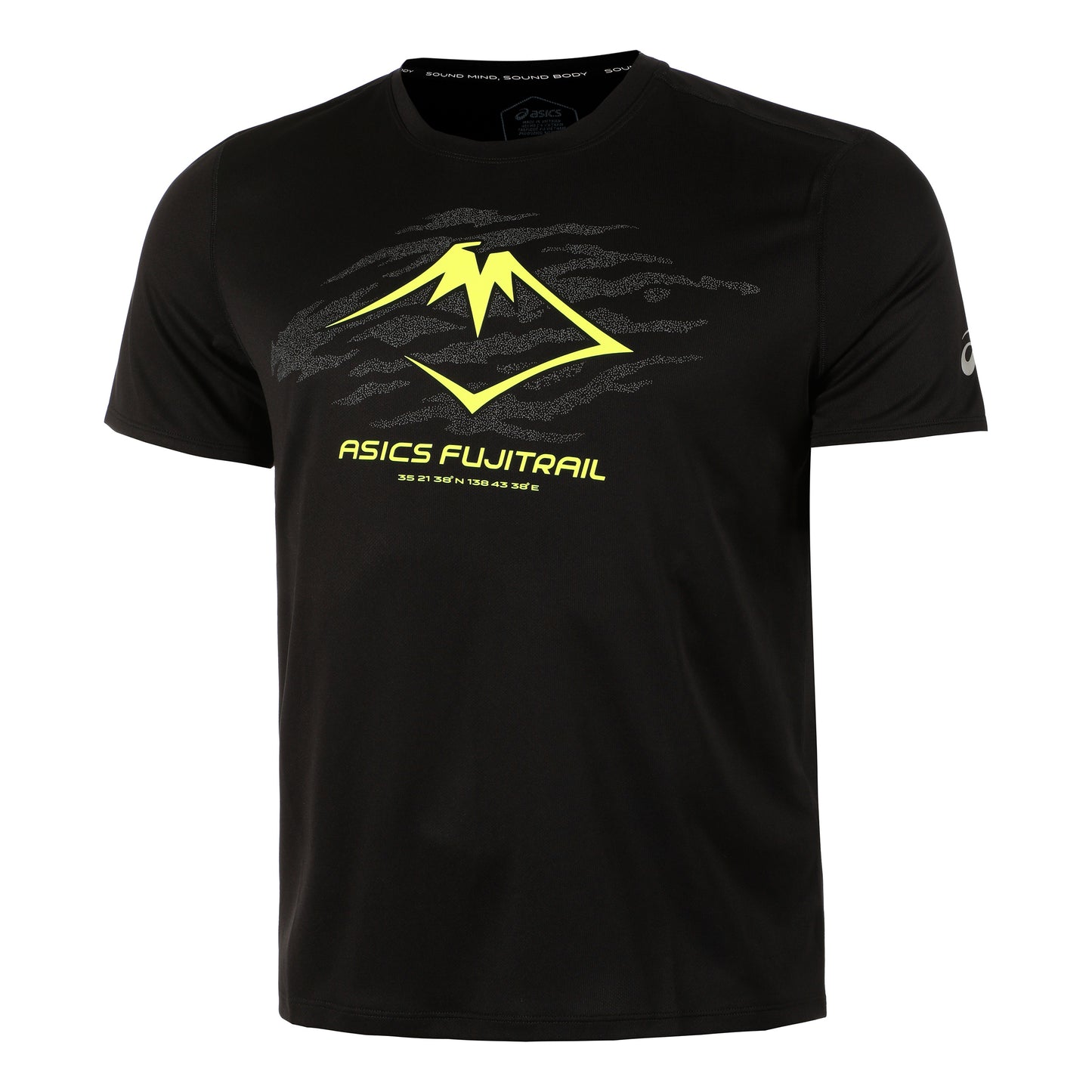 ASICS Fujitrail Logo Camiseta de running Hombres - negro, amarillo