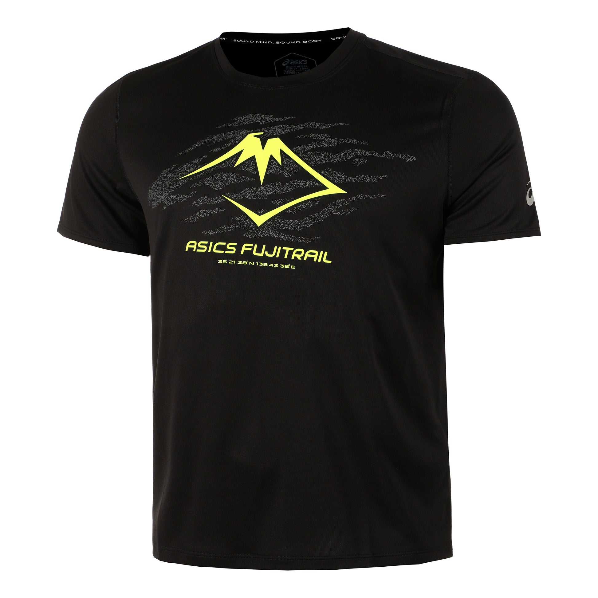 ASICS Fujitrail Logo Camiseta de running Hombres - negro, amarillo