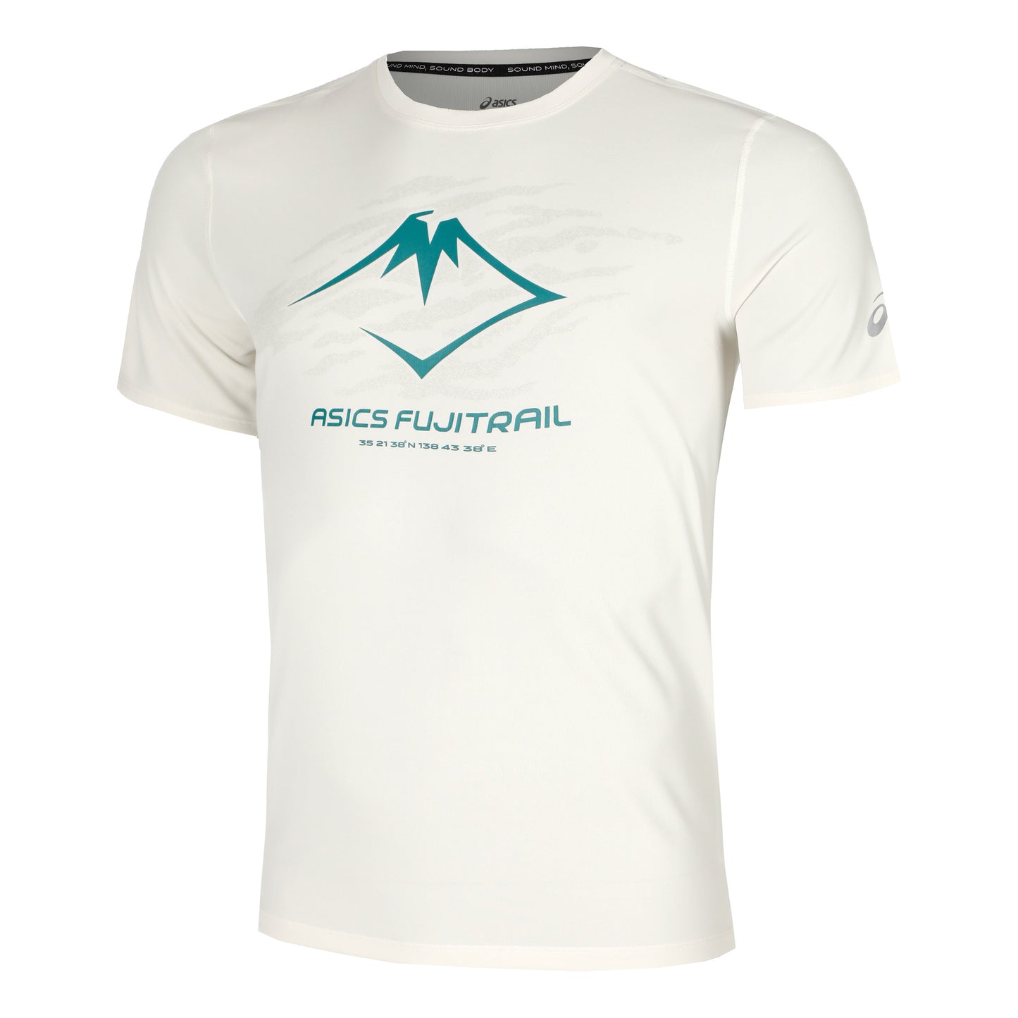 ASICS Fujitrail Logo Camiseta de running Hombres - crema, turquesa