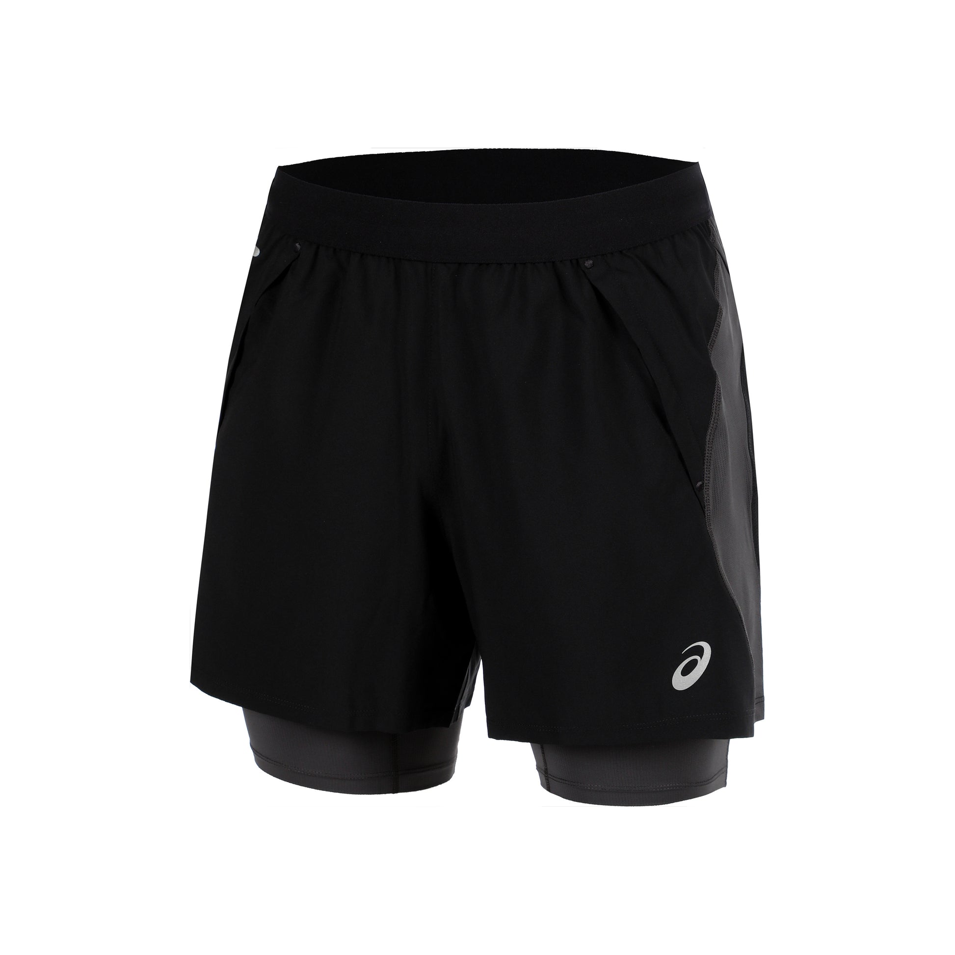 ASICS Road 2in1 5in Pantalones cortos Hombres-negro, gris oscuro
