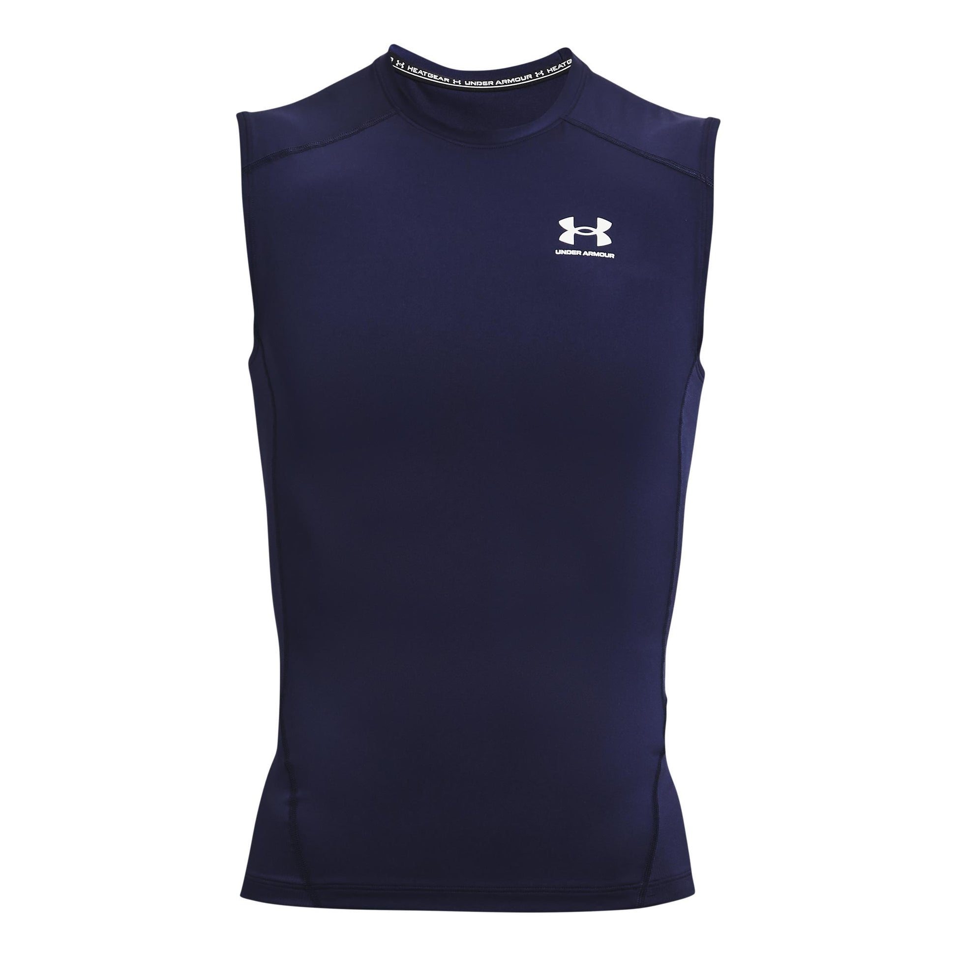 Under Armour Heatgear Comp Camiseta De Tirantes Hombres-Azul Oscuro,Blanco