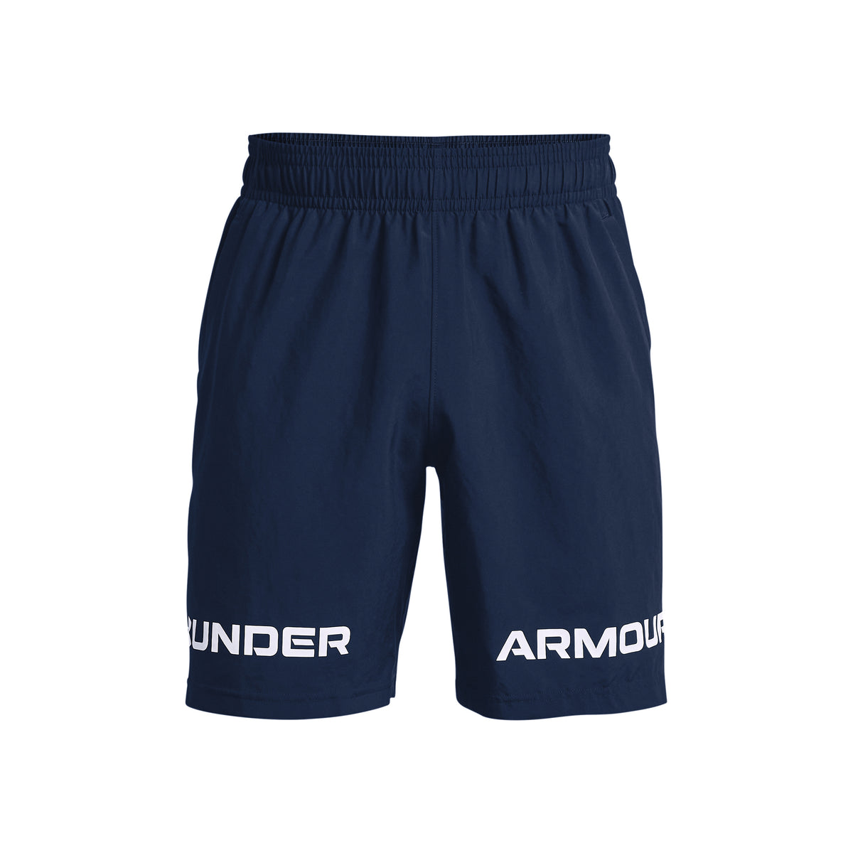 Under Armour Woven Graphic Wordmark Shorts Hombres - azul, blanco