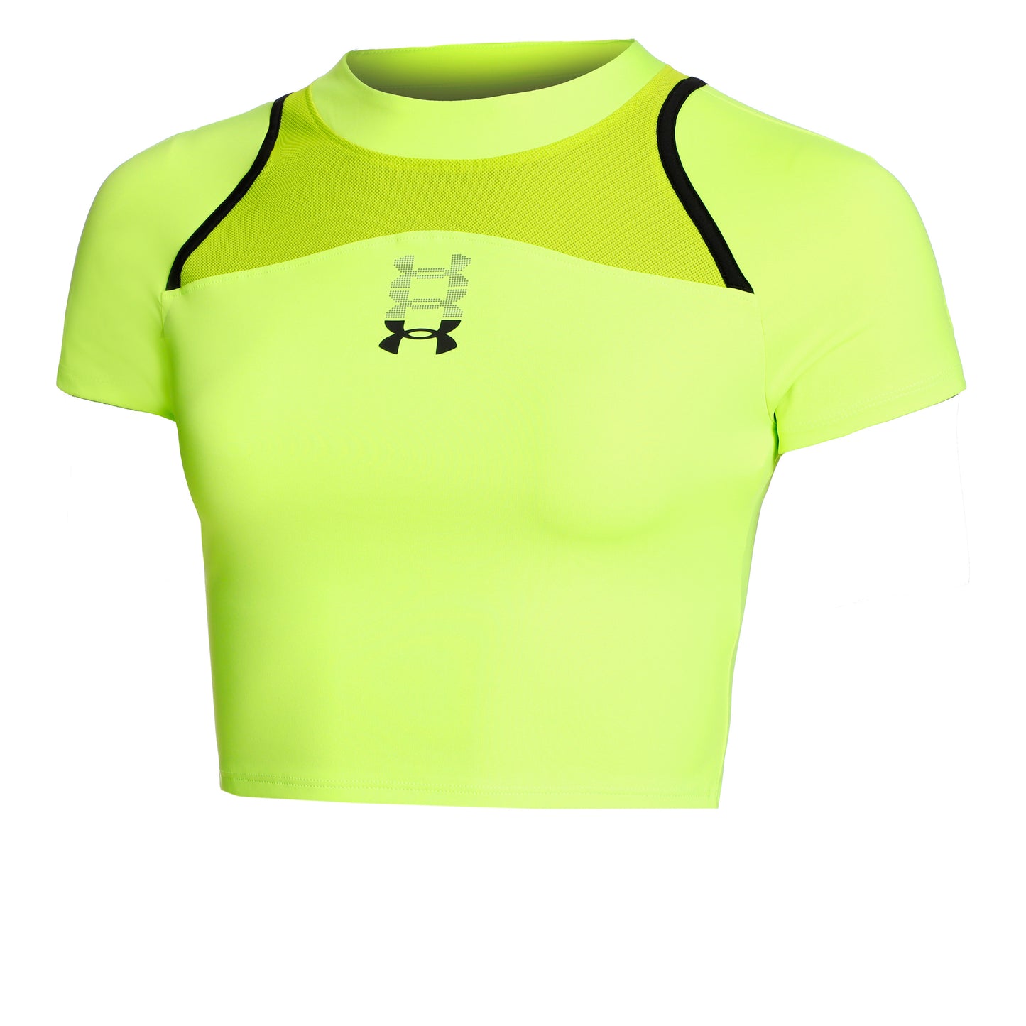 Under Armour Run Anywhere Crop Camiseta De Running Mujeres-Verde,Negro