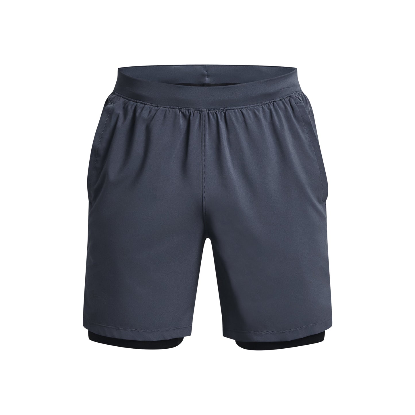 Under Armour Launch 7in 2in1 Shorts Hombres - gris, negro