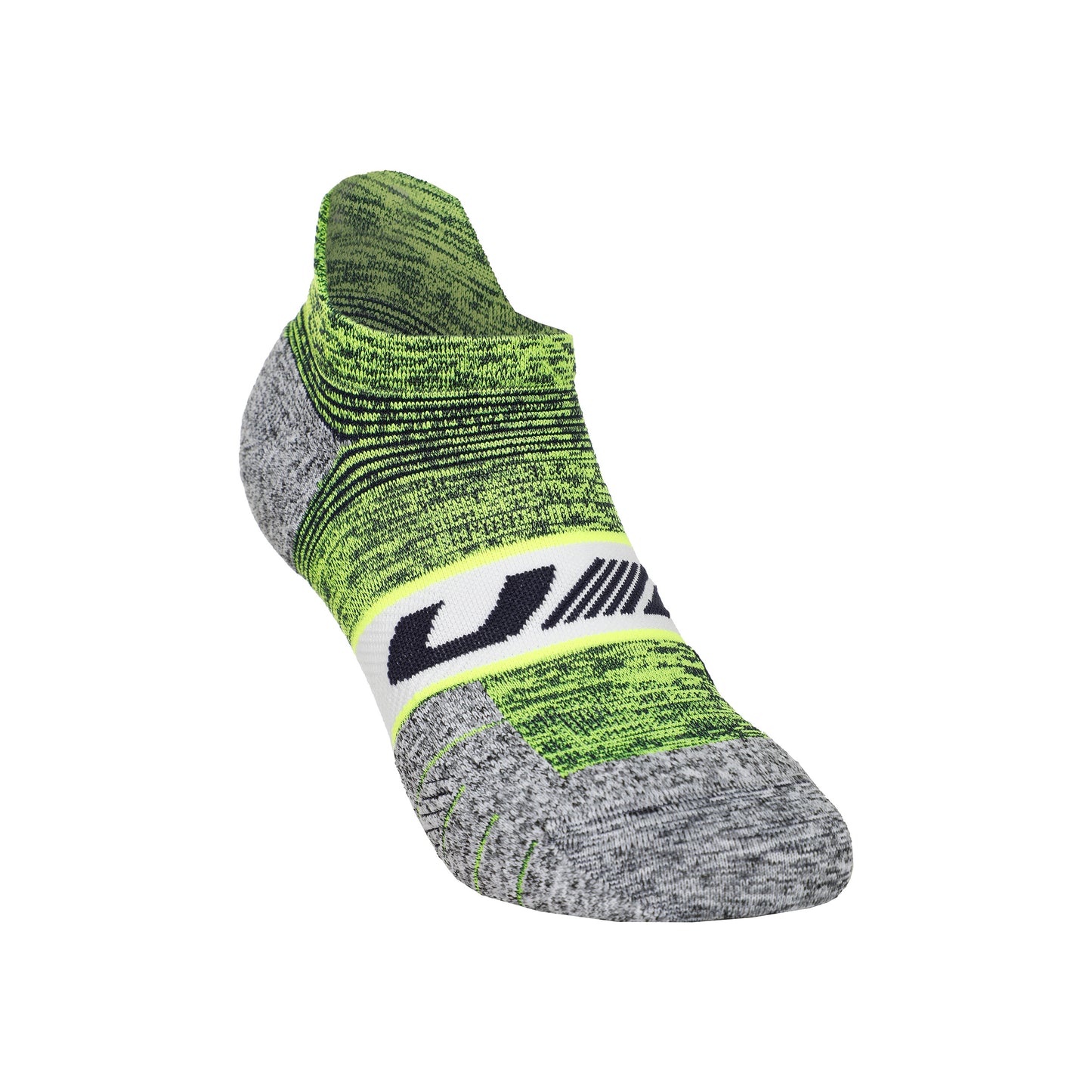 Under Armour AD Run Cushion 1pk No Show Calcetines para correr Unisex - amarillo neón, gris