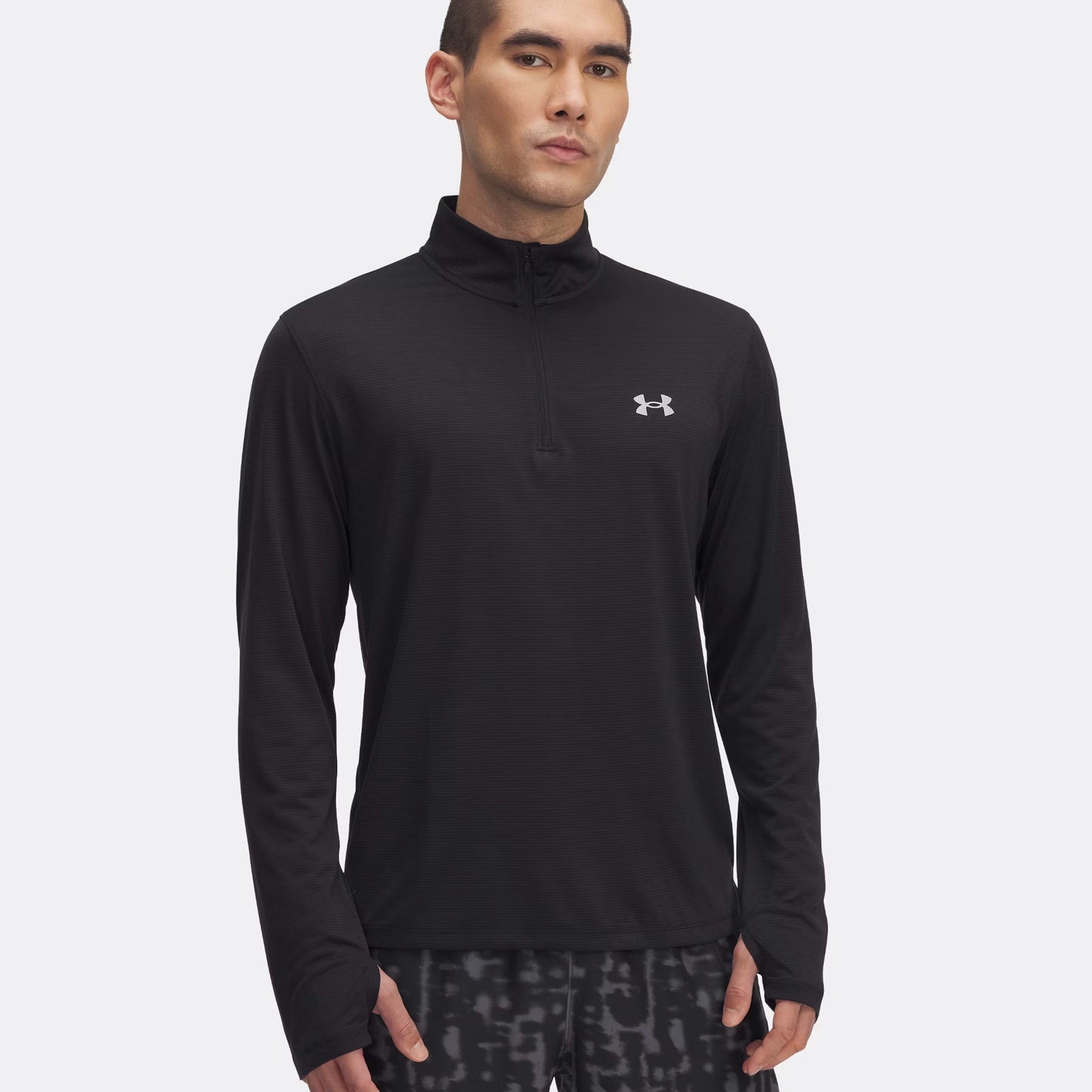 Under Armour Launch Quarter-Zip Camiseta De Manga Larga Hombres-Negro