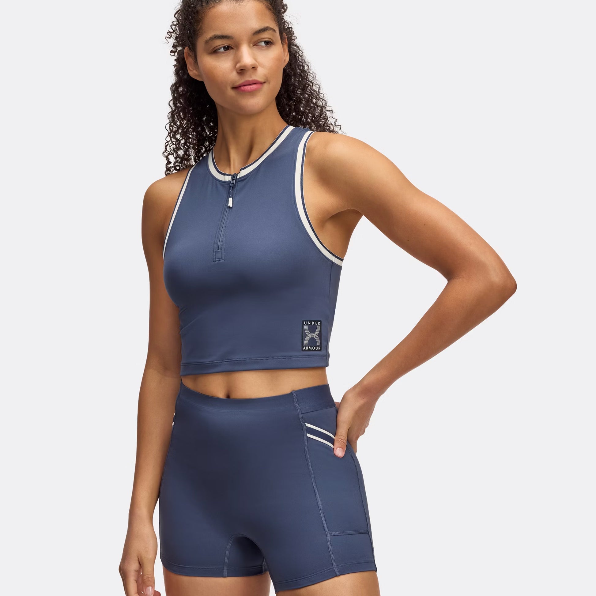Under Armour Run 96 Camiseta De Tirantes Mujeres-Azul Oscuro,Blanco