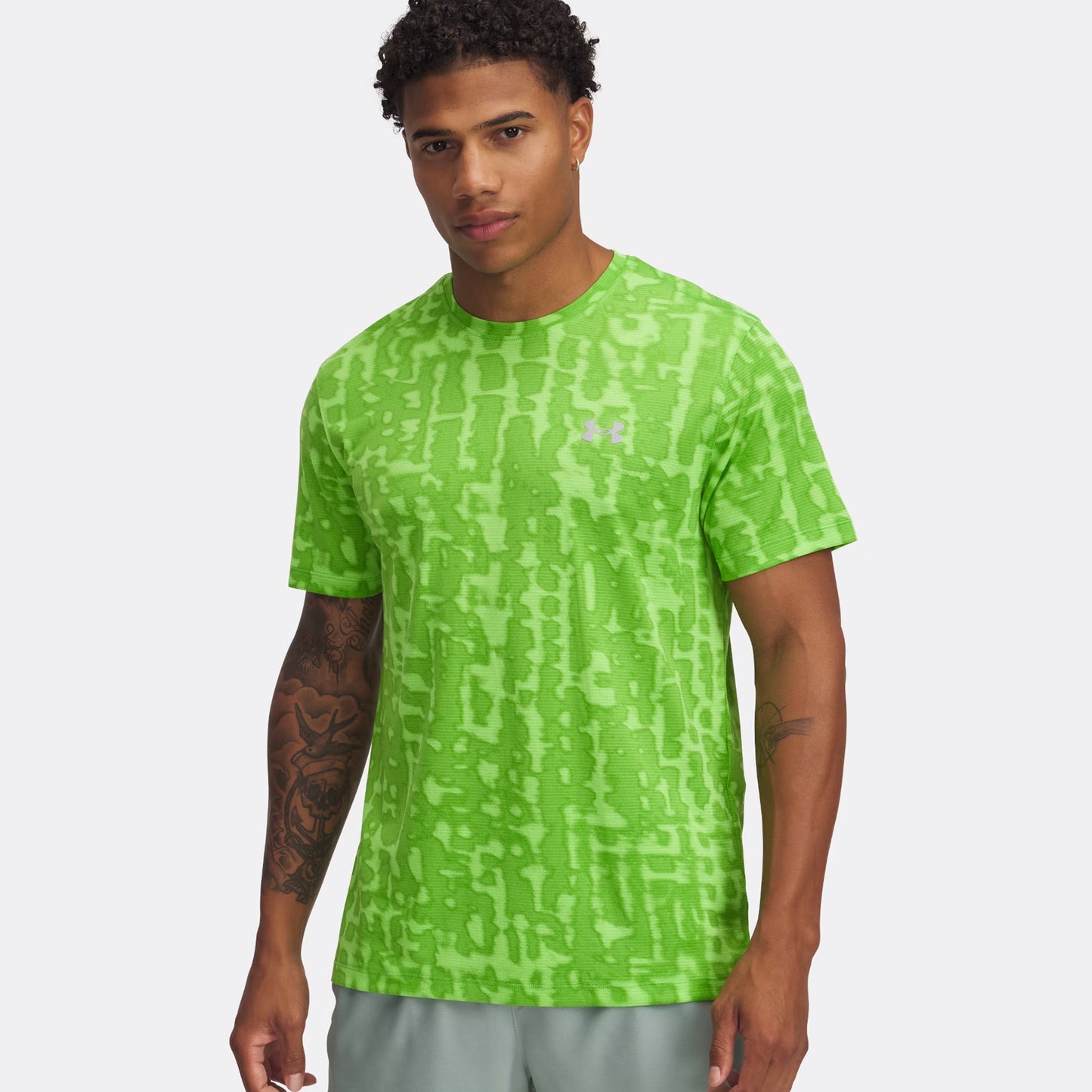 Under Armour Launch Printed Camiseta De Running Hombres-Verde Neón,Verde