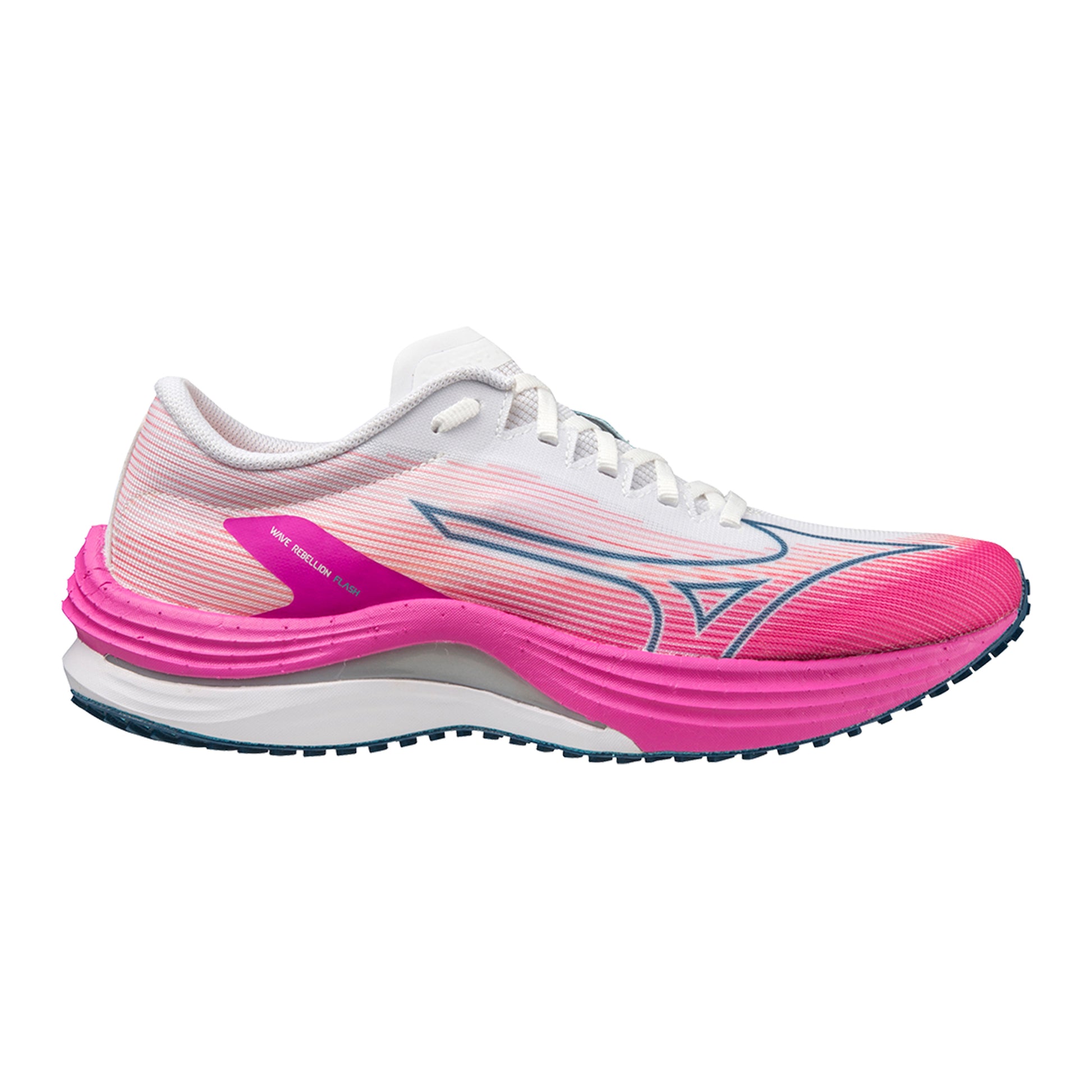 Mizuno Wave Rebellion Flash Zapatilla de competición Mujeres - blanco, plateado