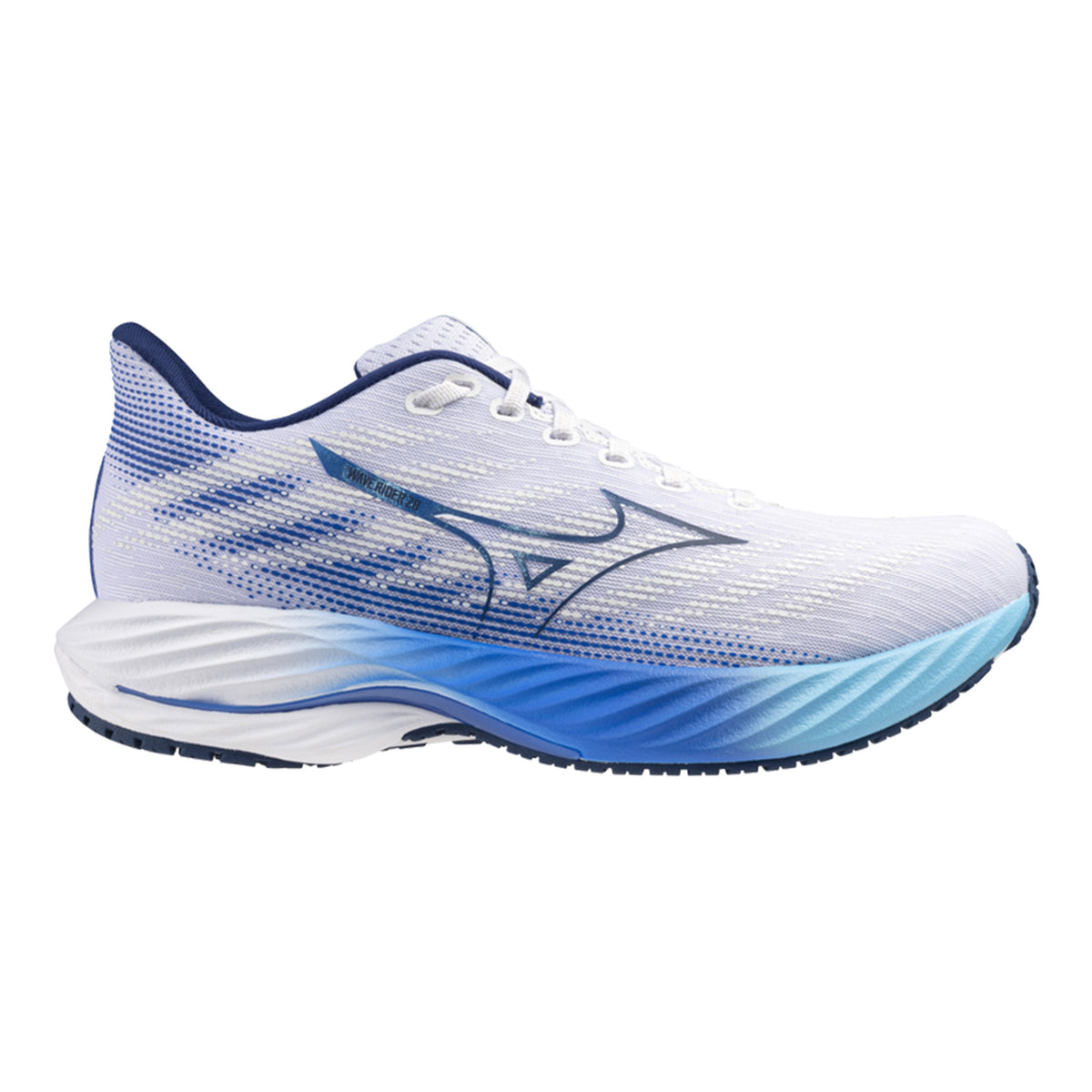 Mizuno Wave Rider 28 Zapatilla neutral Hombres - blanco, azul