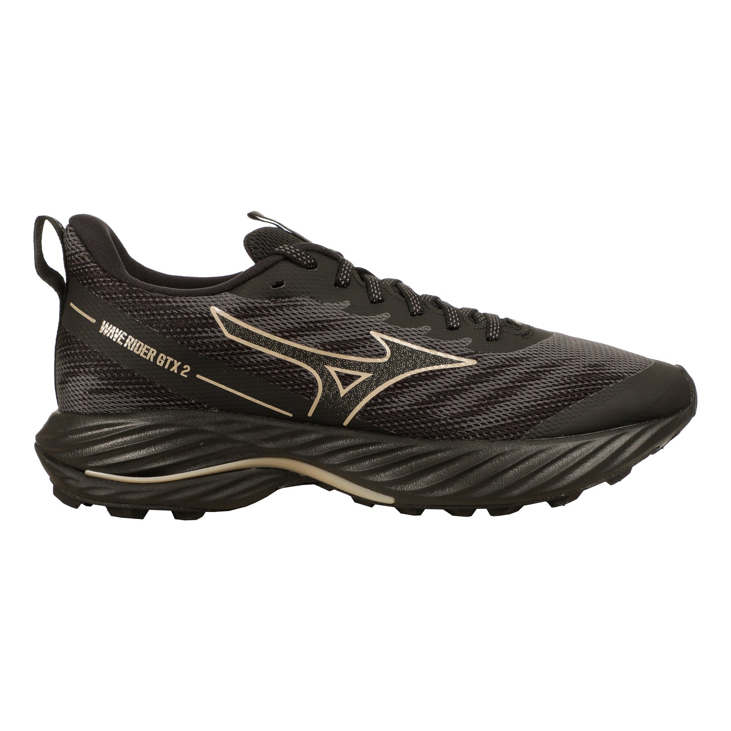 Mizuno Wave Rider GTX 2 Zapatilla trail Mujeres - negro, dorado