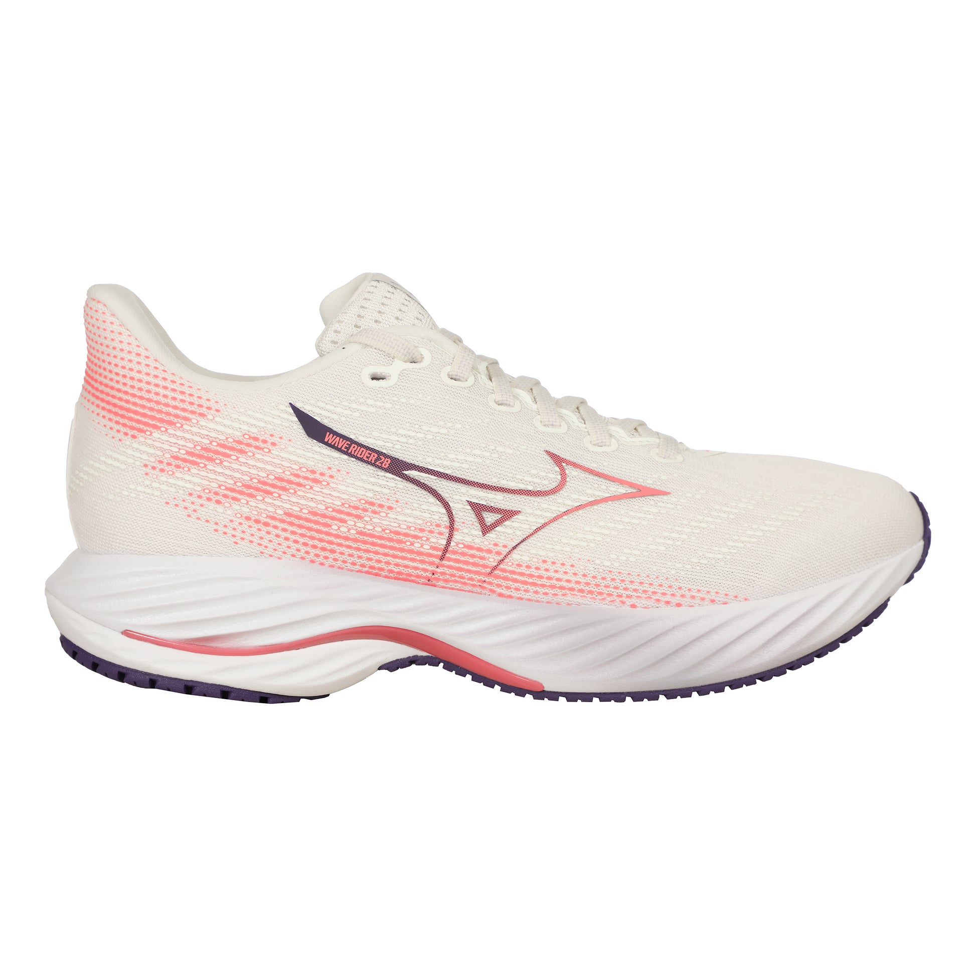 Mizuno Wave Rider 28 Zapatilla Neutral Mujeres-Blanco,Rosa