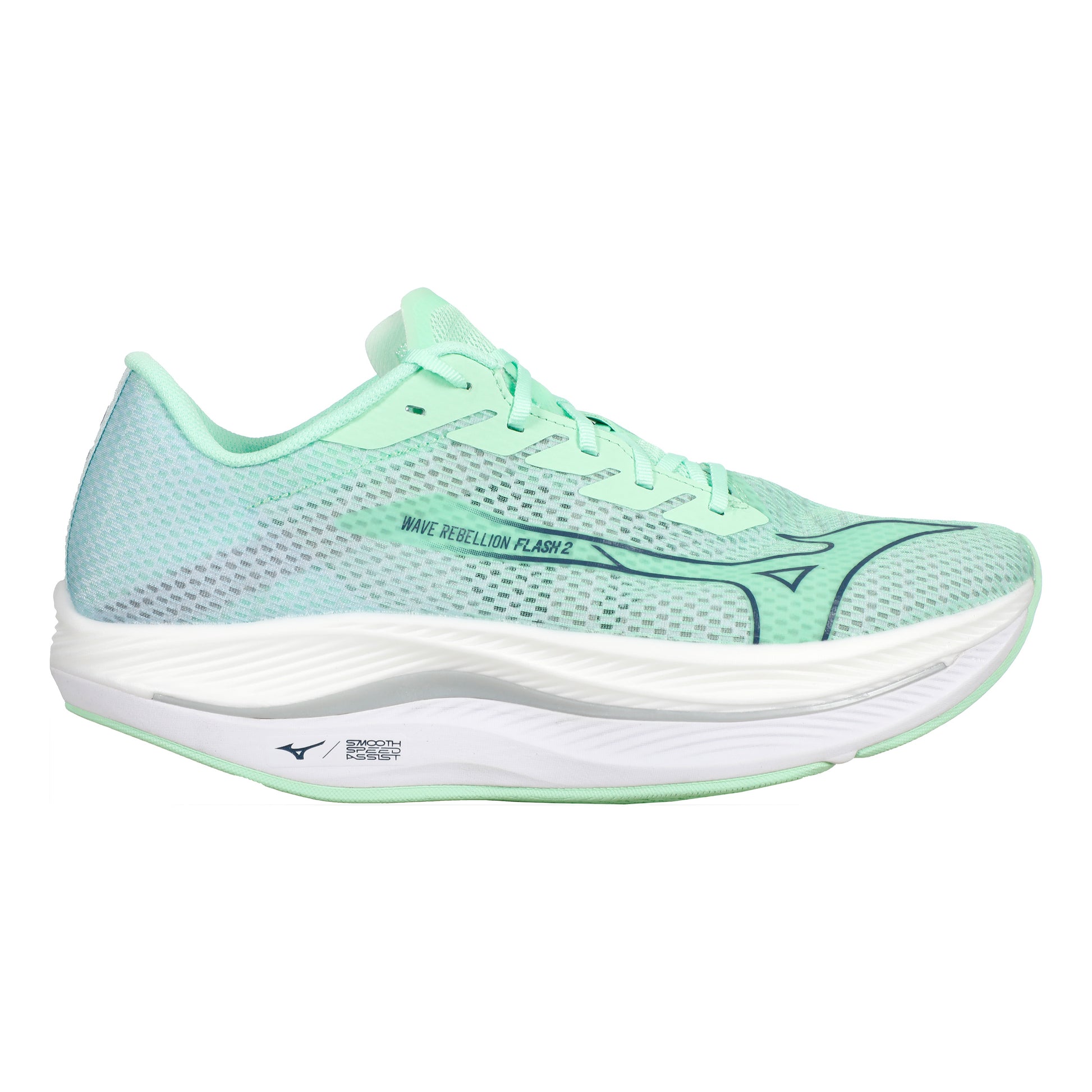 Mizuno Wave Rebellion Flash 2 Zapatilla De Competición Hombres-Mint,Azul Oscuro